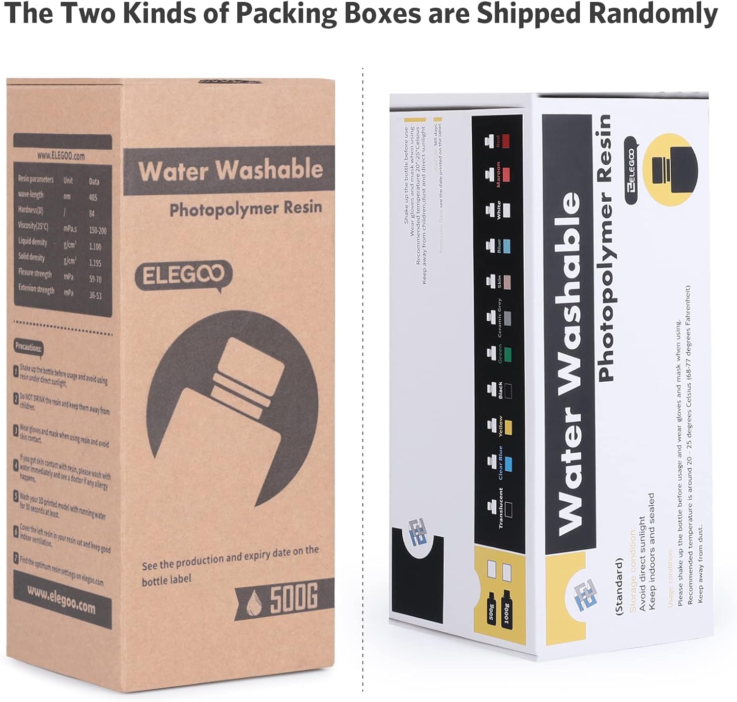 ELEGOO Water Washable 3D Printer Resin, White 500g