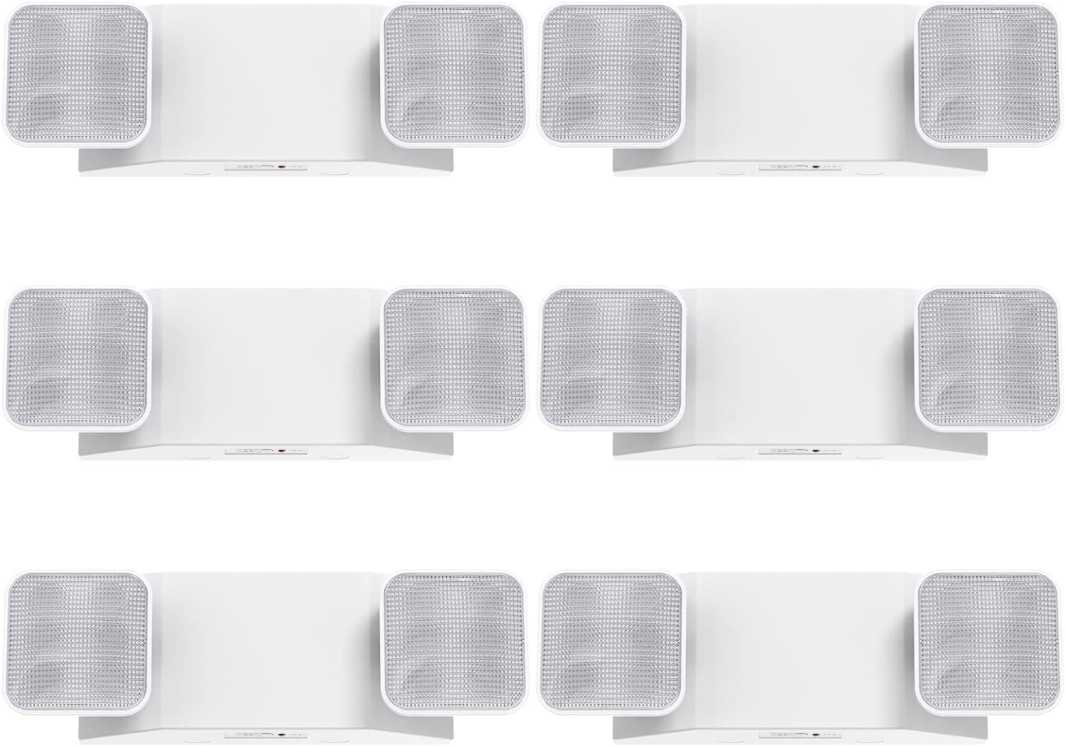 SASELUX Led Emergency Light with Two Adjustable Head, 6 Pack