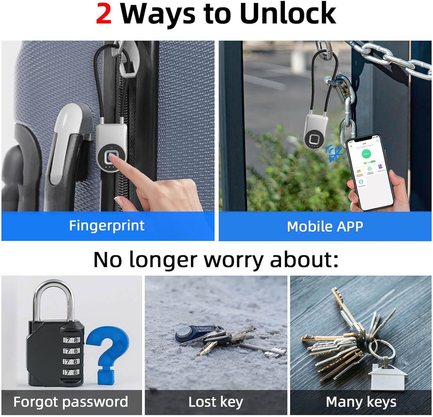 eLinkSmart Fingerprint Cable Lock