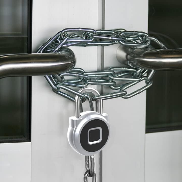 eLinkSmart Gym Locker Padlock with Fingerprint, Silver