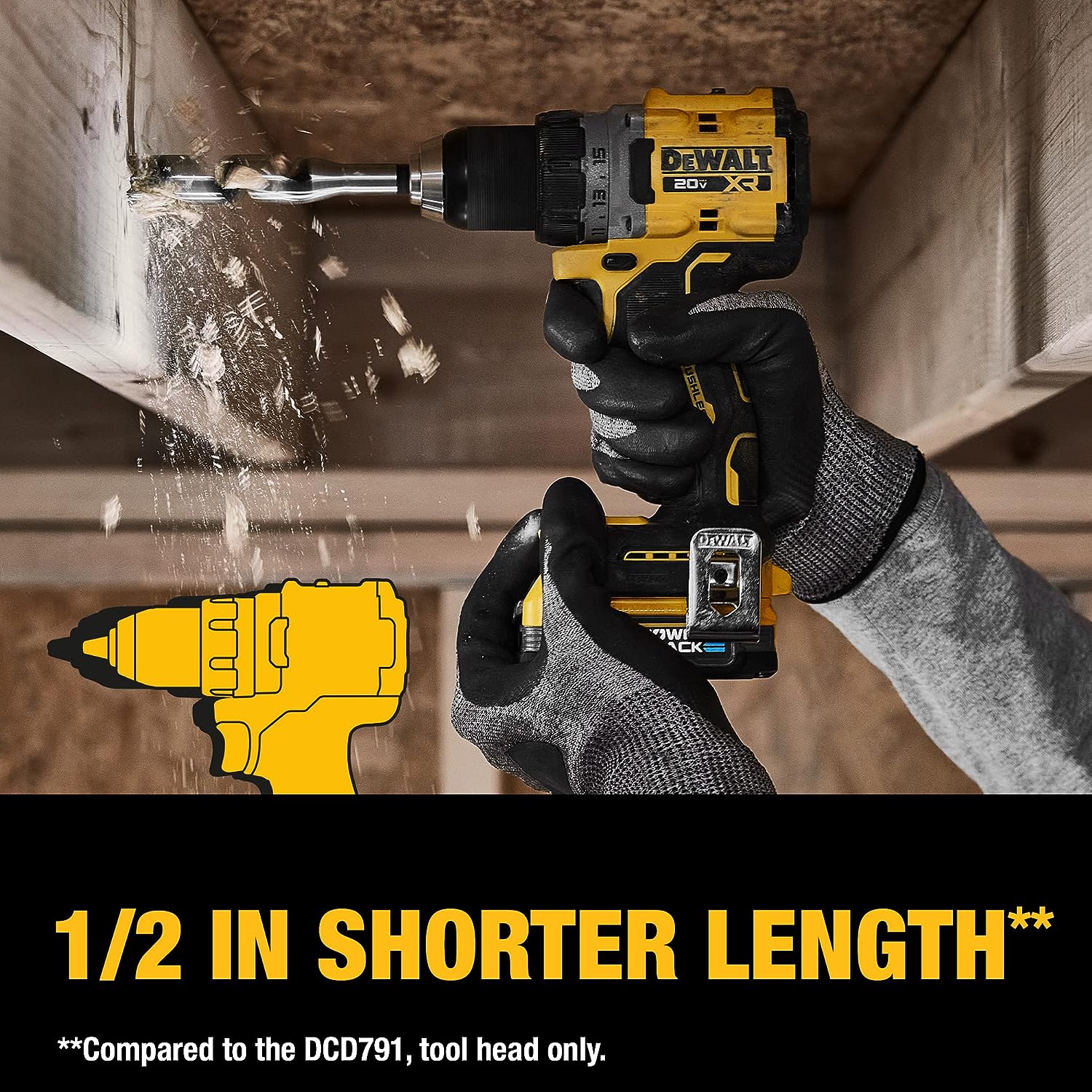 DEWALT 20V MAX XR® Brushless Cordless 12 in. DrillDriver Kit (DCD800D2), Yellow