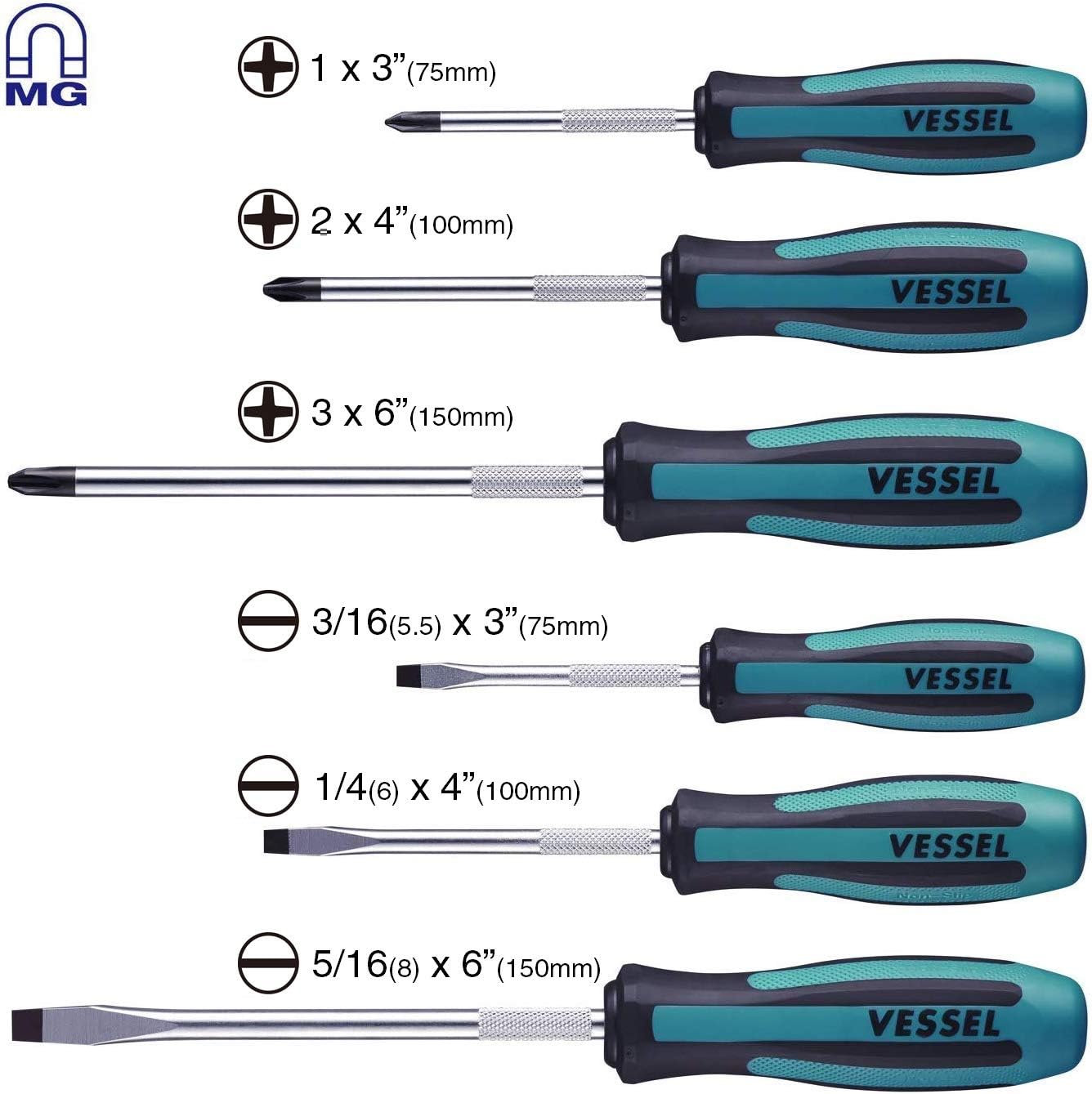 VESSEL MEGADORA Screwdriver Set 6pcs.