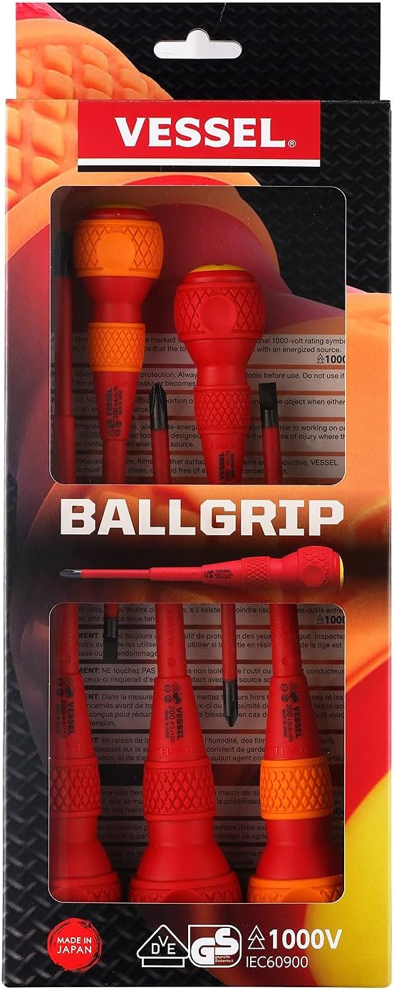 VESSEL BALL GRIP Insulated Screwdriver 5PC. Set