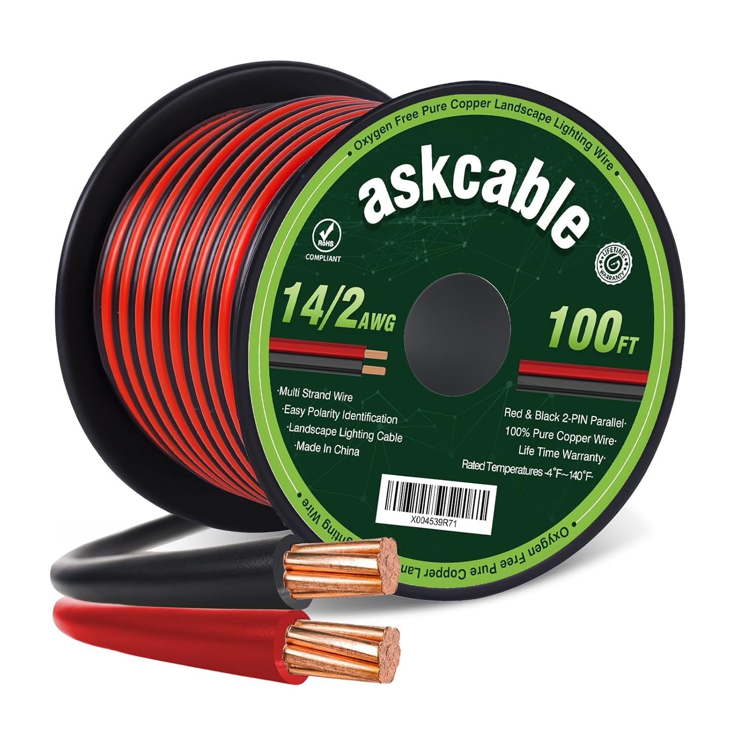 Askcable 142 Low Voltage Landscape Lighting Copper Wire 14 Gauge 100Feet