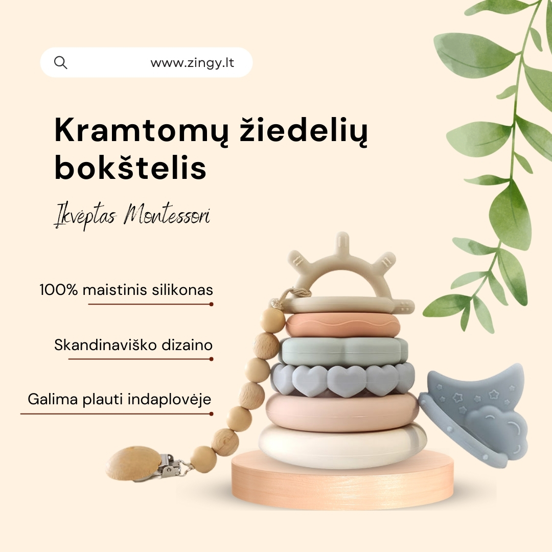 Kramtomų žiedelių bokštelis