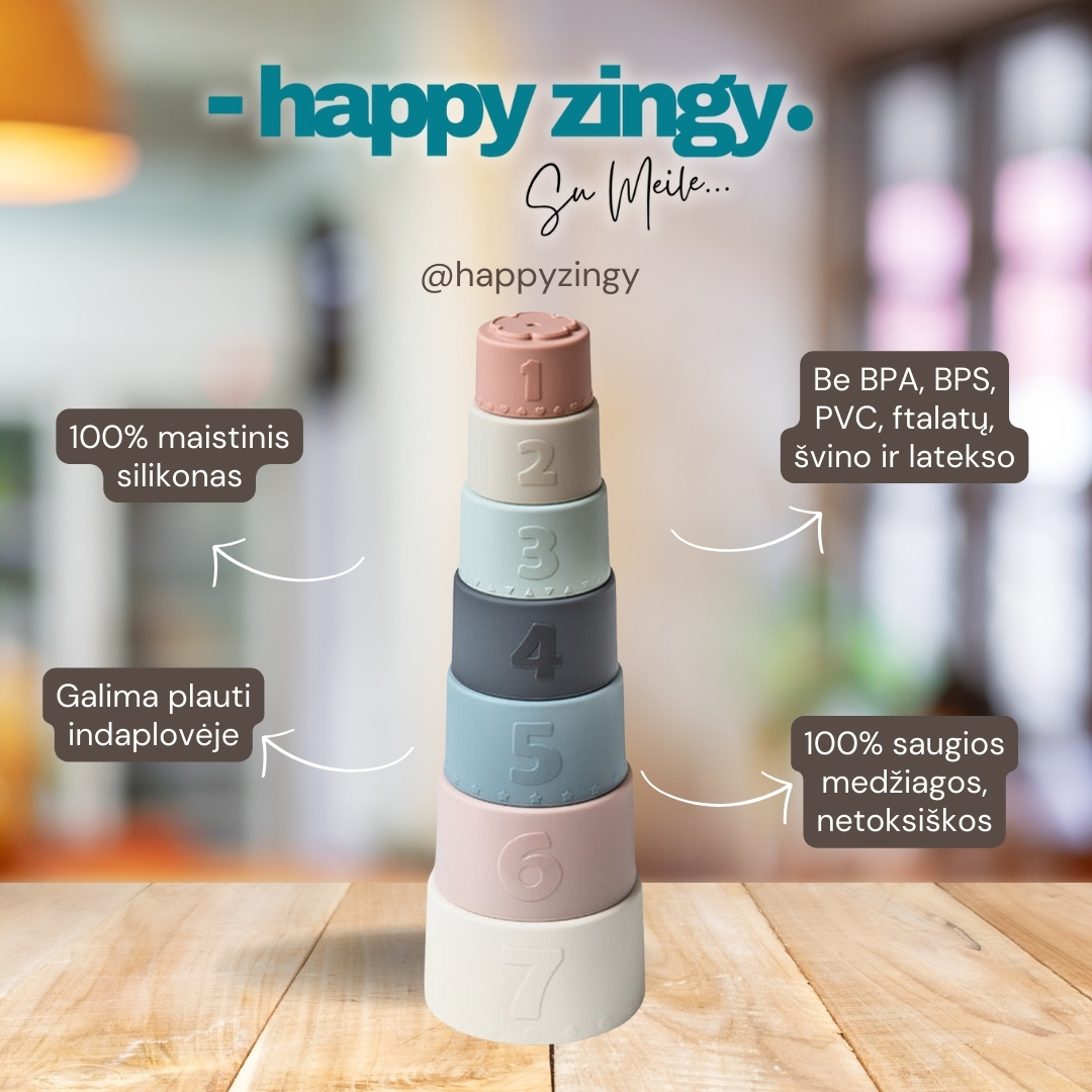 Silikoniniai puodeliai - bokštelis