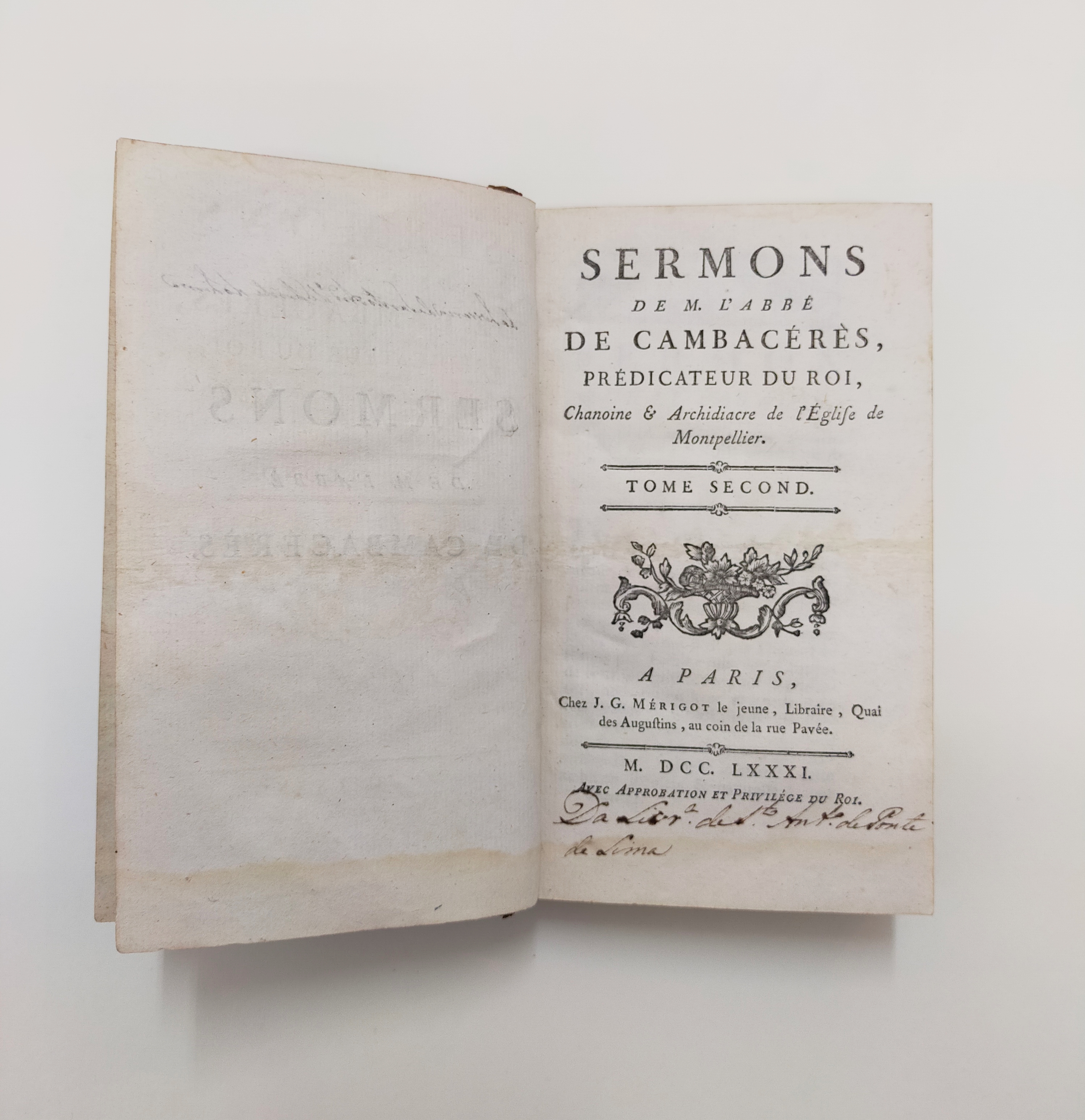 SERMONS de M. L’ABBÉ DE CAMBACÉRÈS, PRÉDICATEUR DU ROI