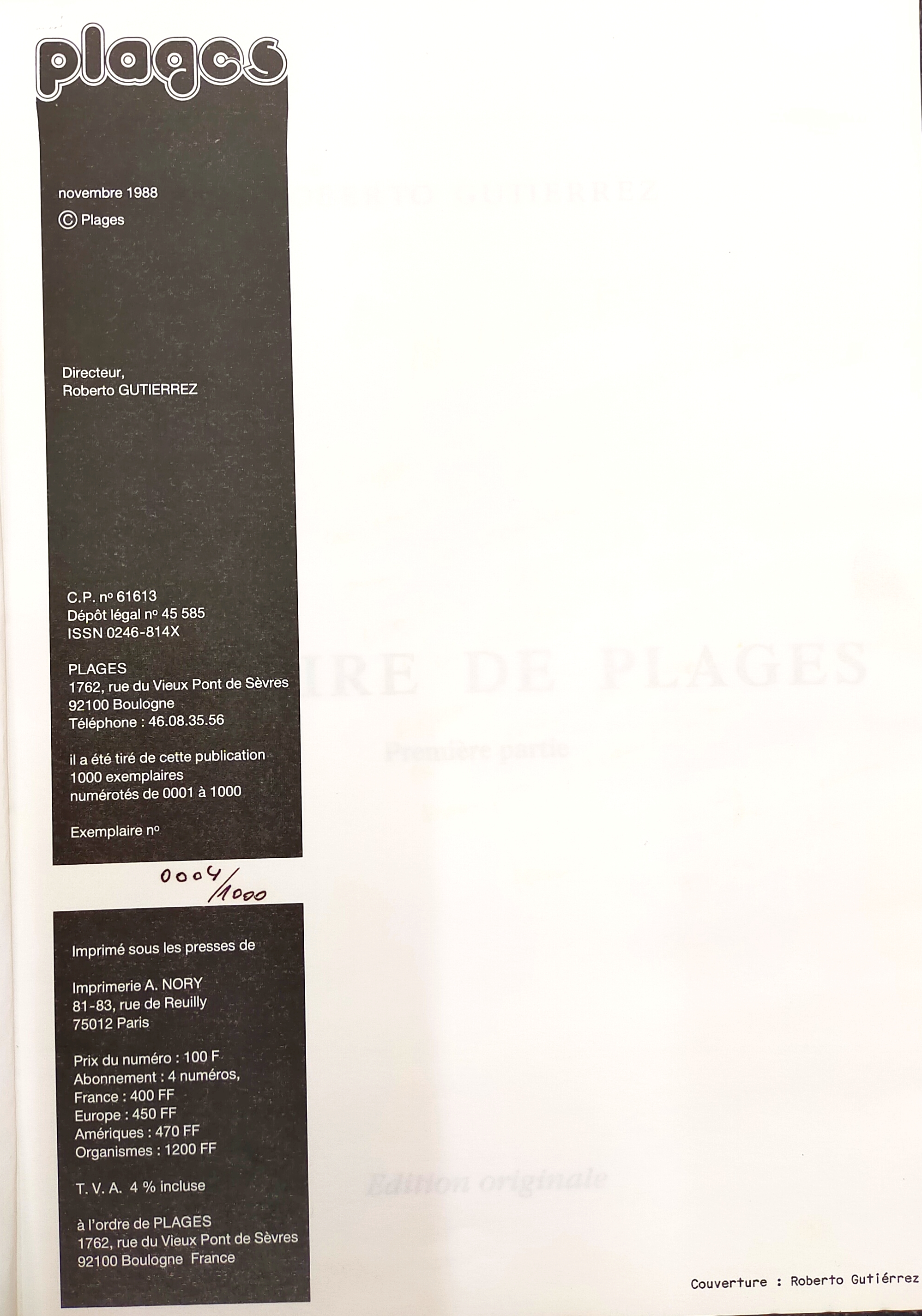 HISTOIRE DE PLAGES: Première partie by Roberto Gutierrez