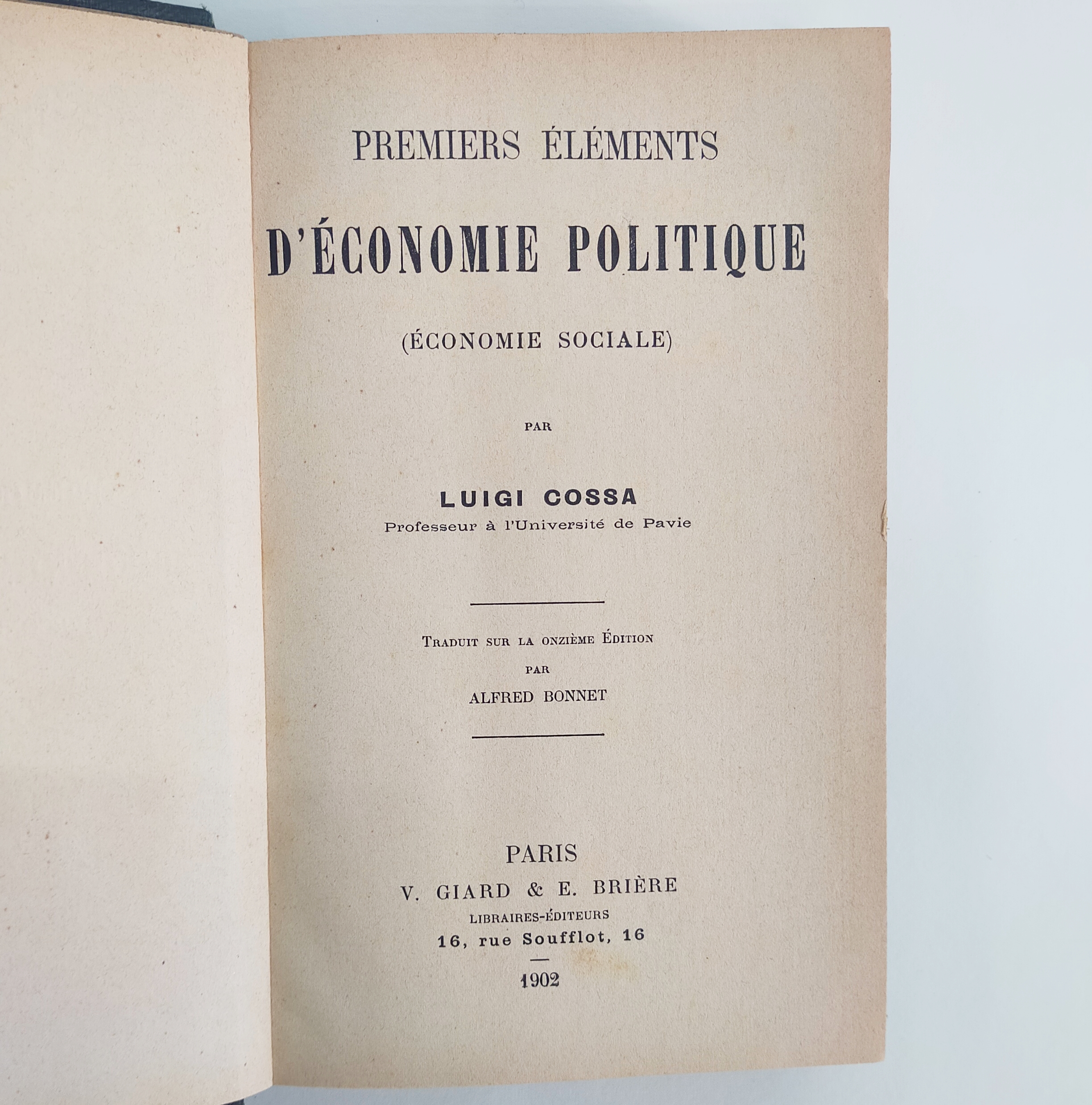 PREMIERS ÉLÉMENTS D’ÉCONOMIE POLITIQUE + PREMIERS ÉLÉMENTS DE LA SCIENCE DES FINANCES