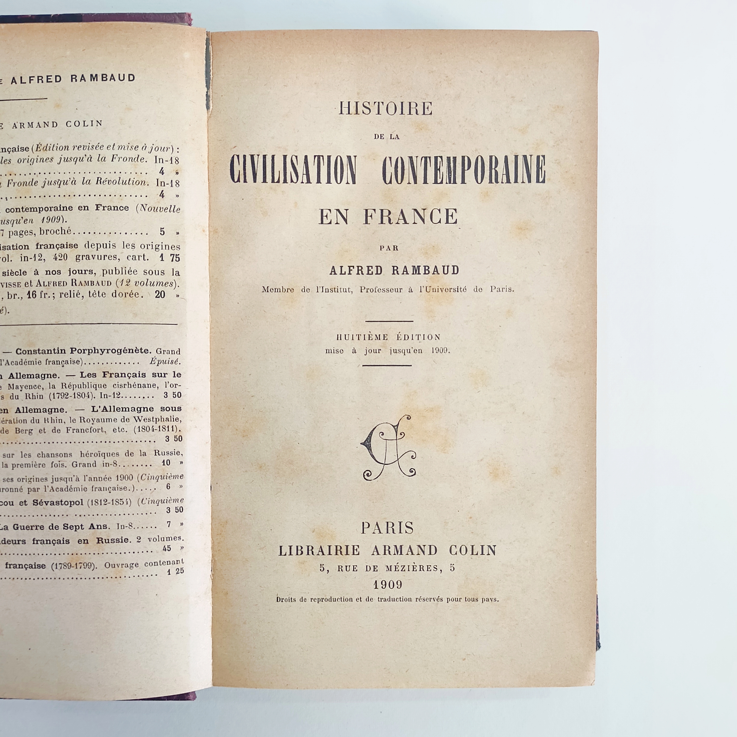 HISTOIRE DE LA CIVILISATION CONTEMPORAINE EN FRANCE