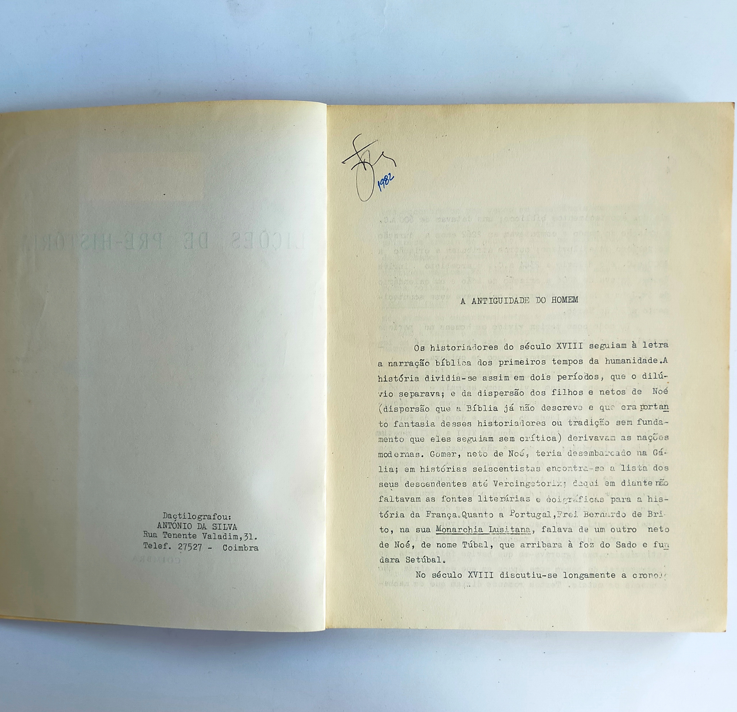 LIÇÕES DE PRÉ-HISTÓRIA