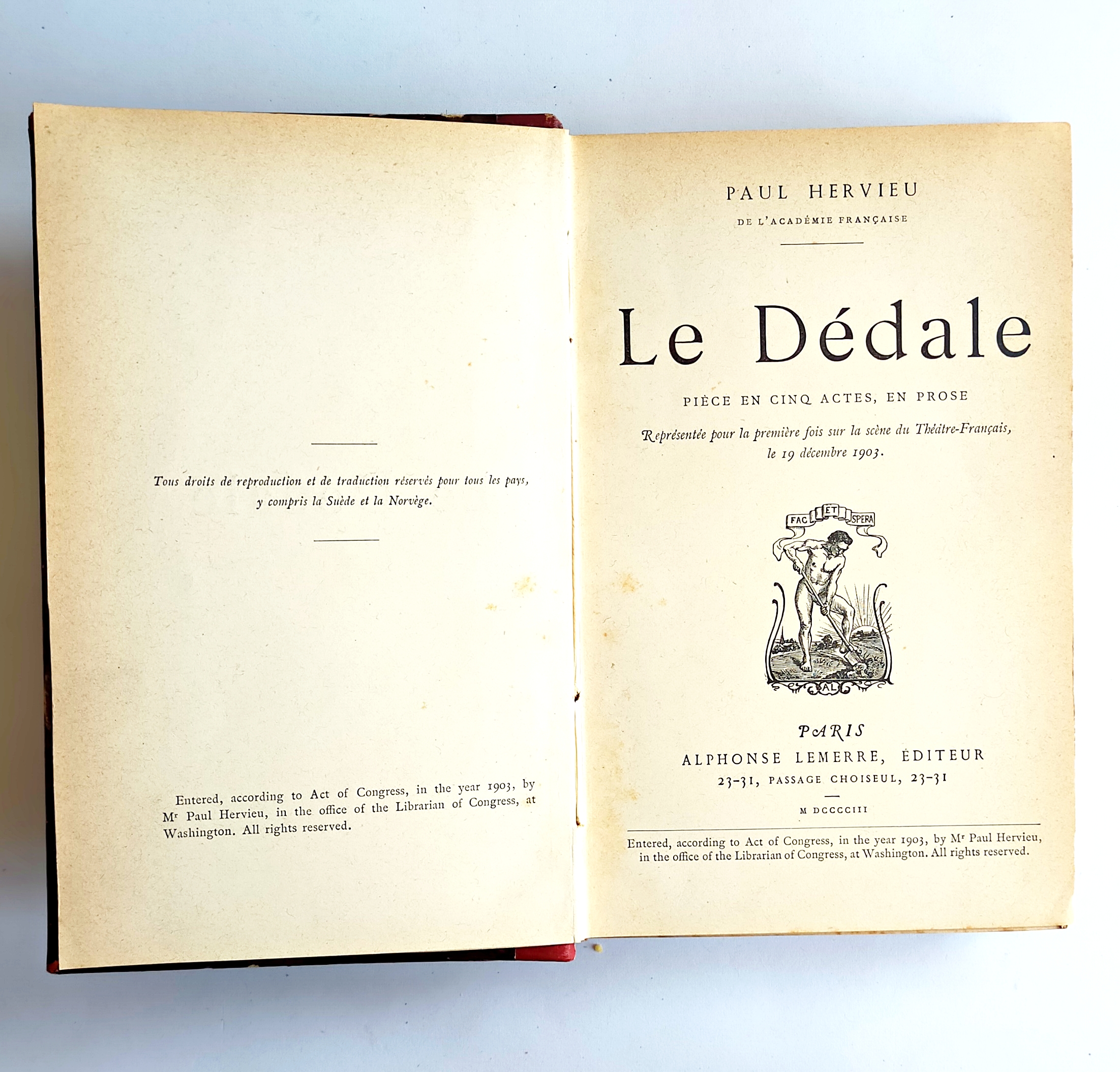 LE DÉDALE: Pièce en cinq actes, en prose