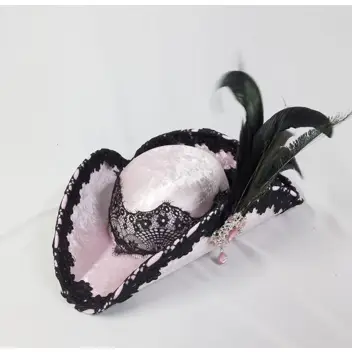 Pirate hat with feathers & accessories - Pink