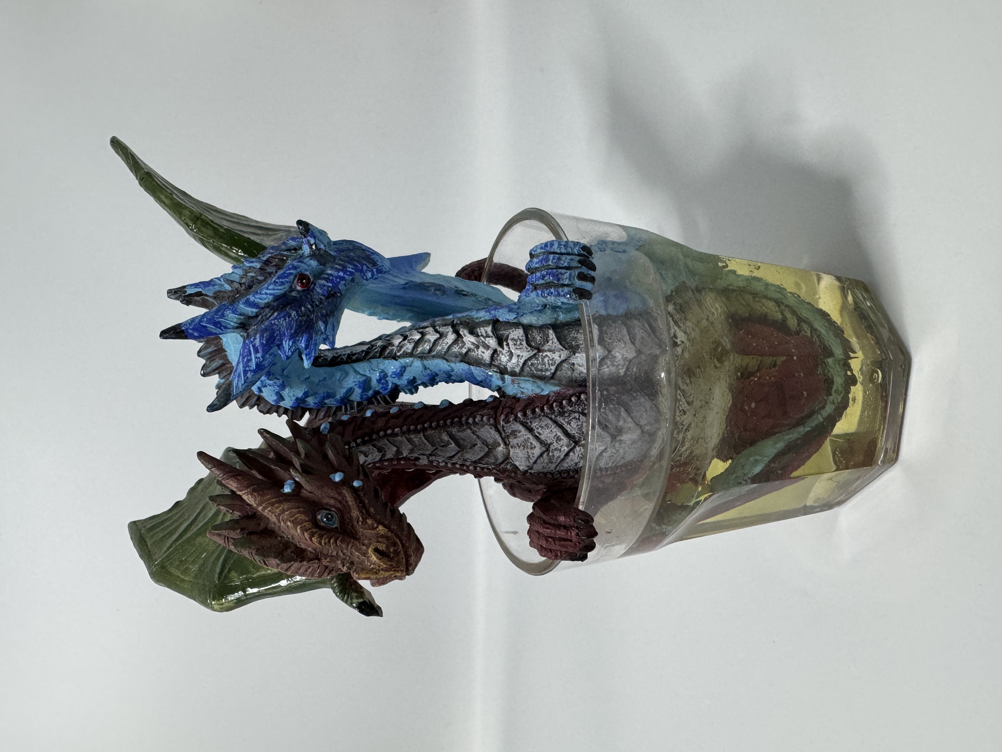 2 Headed Dragon Figurine in Glass