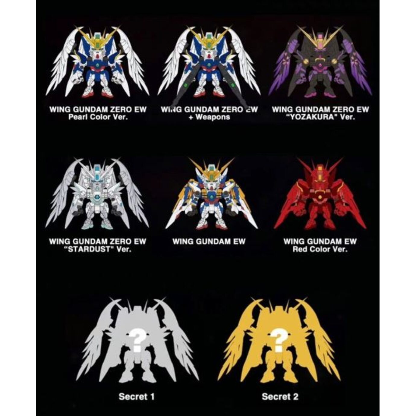 Bandai Qmsv Mini Wing Zero Gundam Zero EW Blind Box Figures