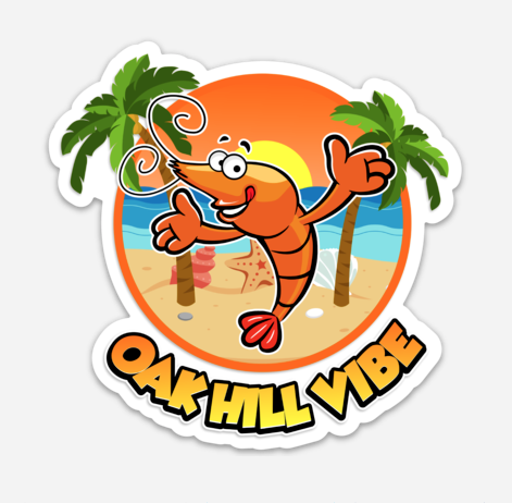 Oak Hill Vibe Shrimp 4 Inch Sticker