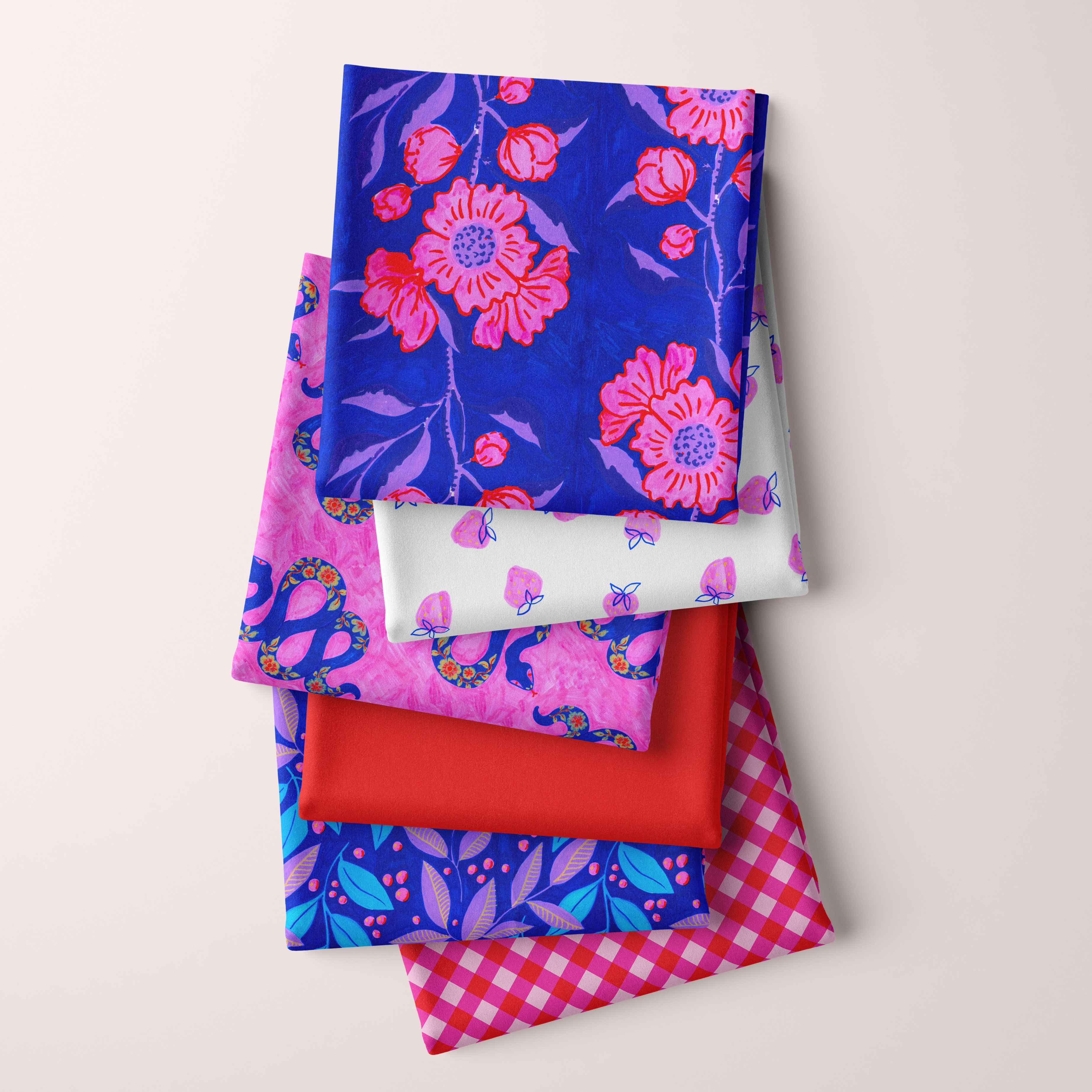 Snakes and Peonies Fabric bundle