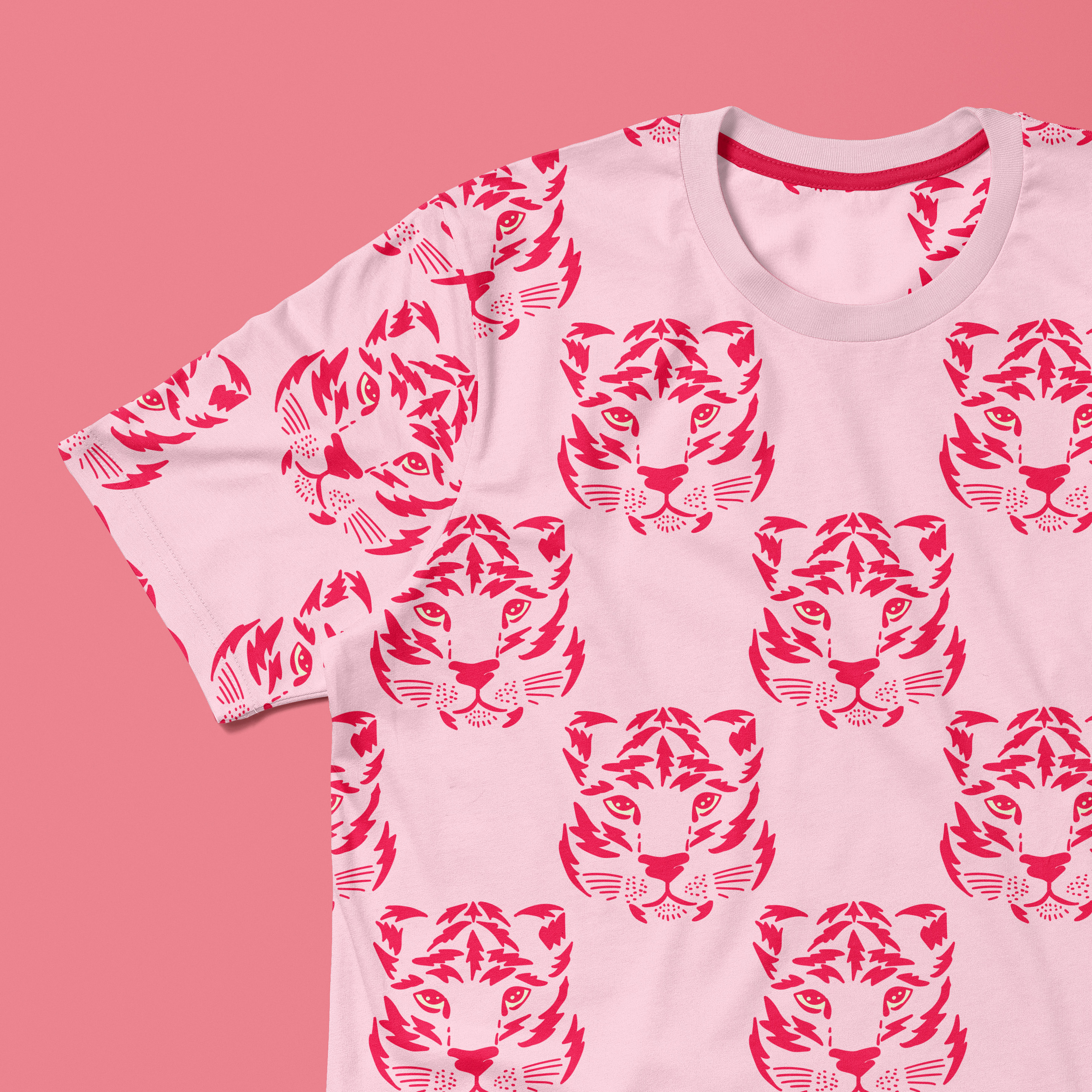 Pink Tiger Print T-Shirt