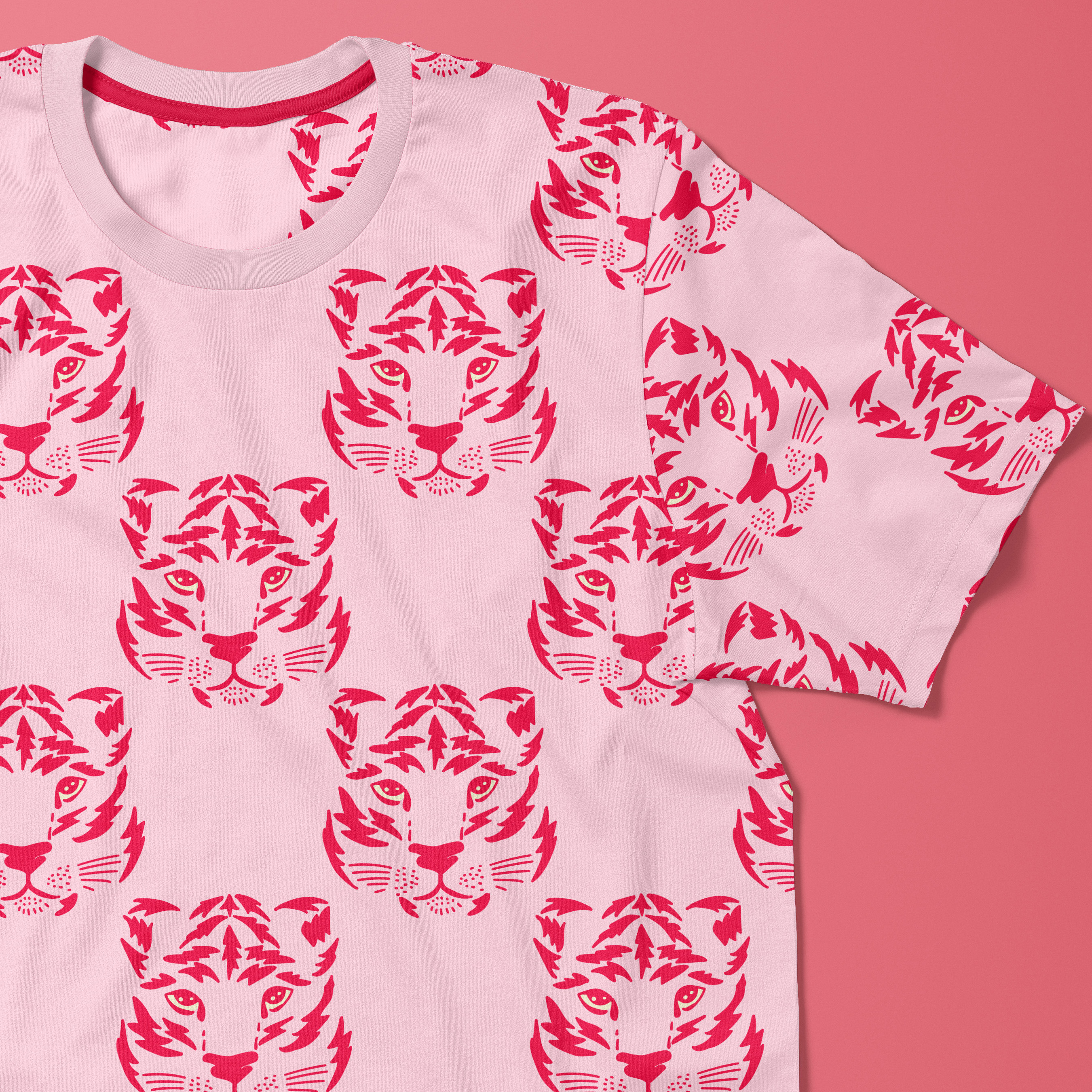 Pink Tiger Print T-Shirt