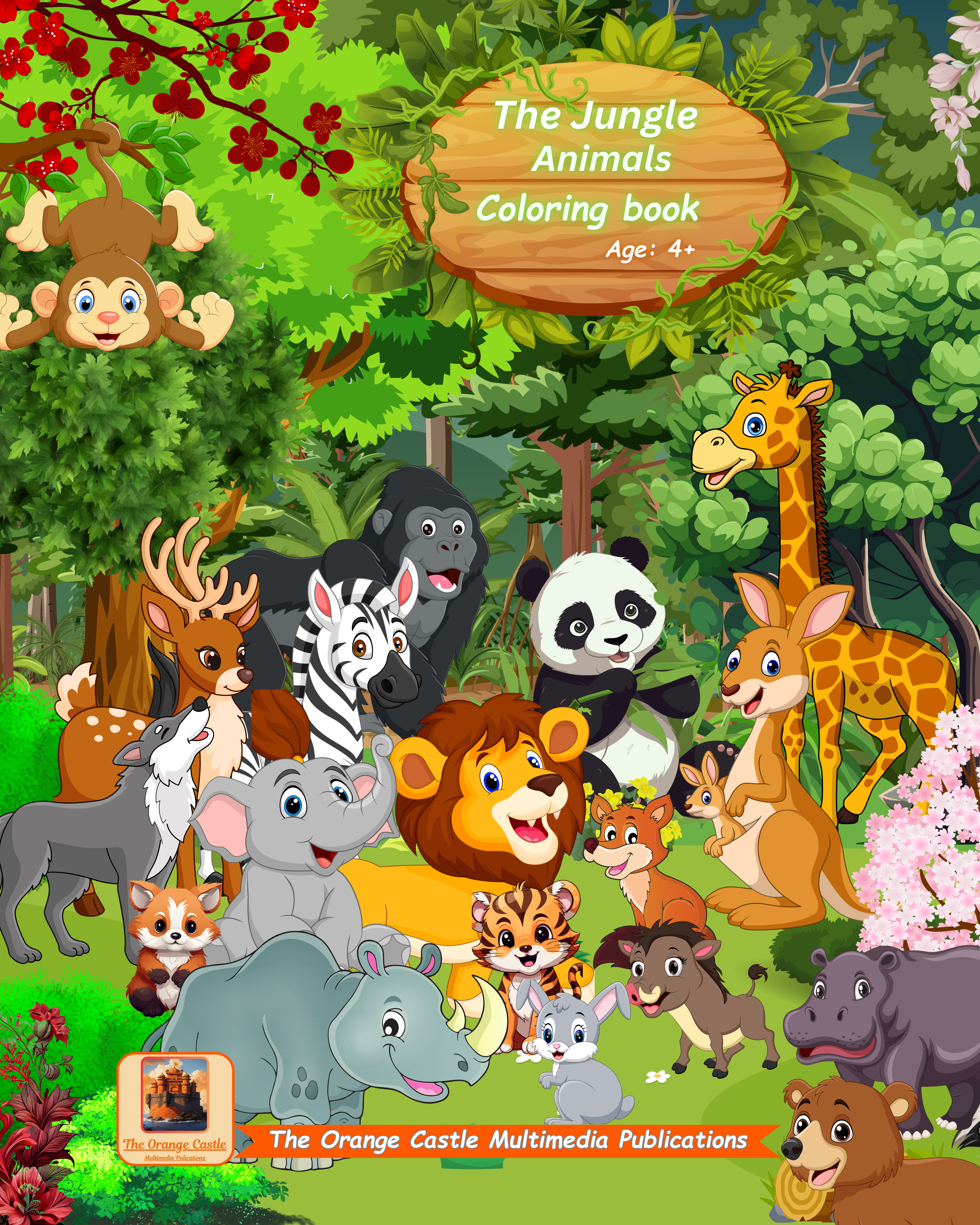 The Jungle Animals Coloring eBook (PDF format)