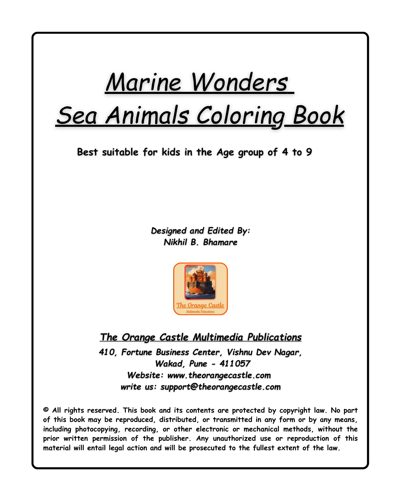 Marine Wonders! Sea Animals Coloring eBook (PDF format)