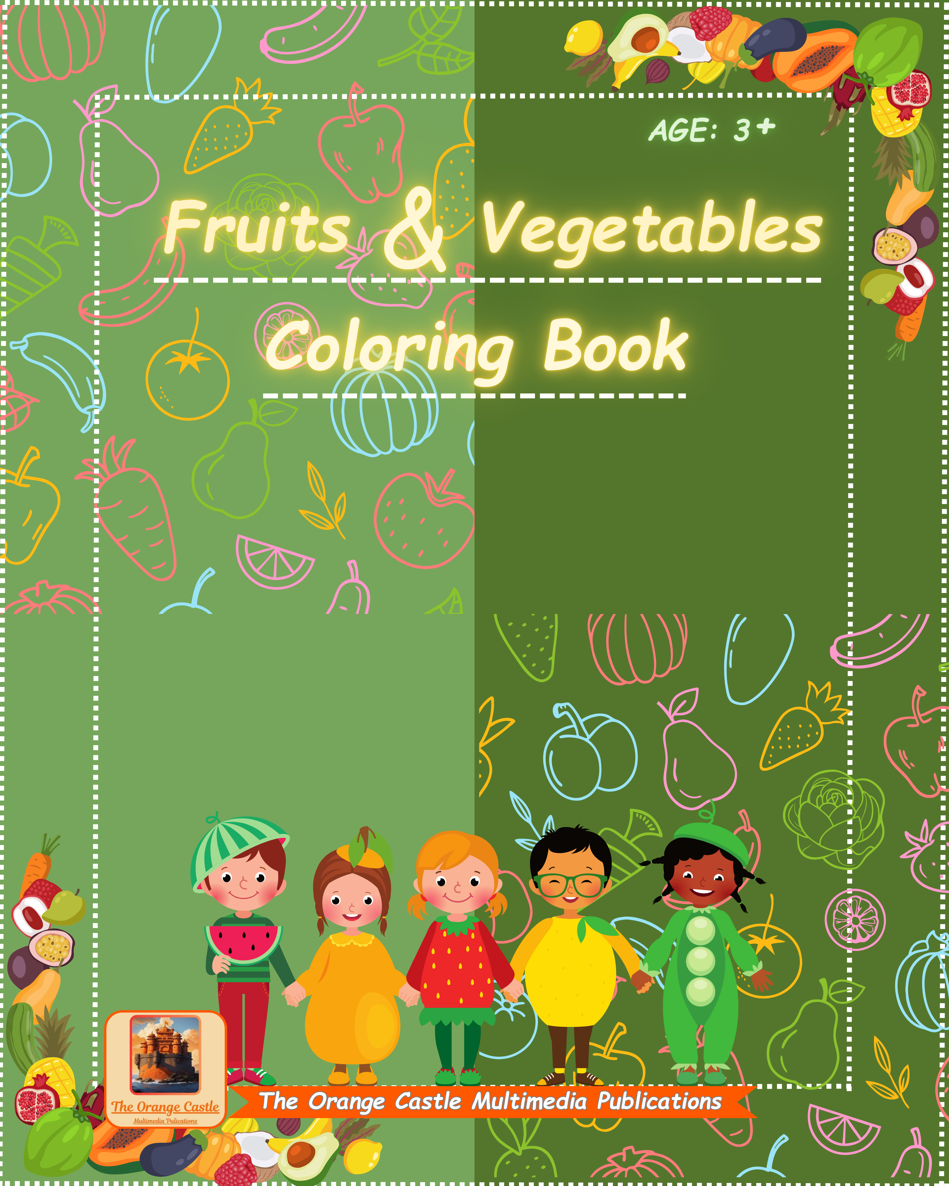 Fruits and Vegetables Coloring Book
