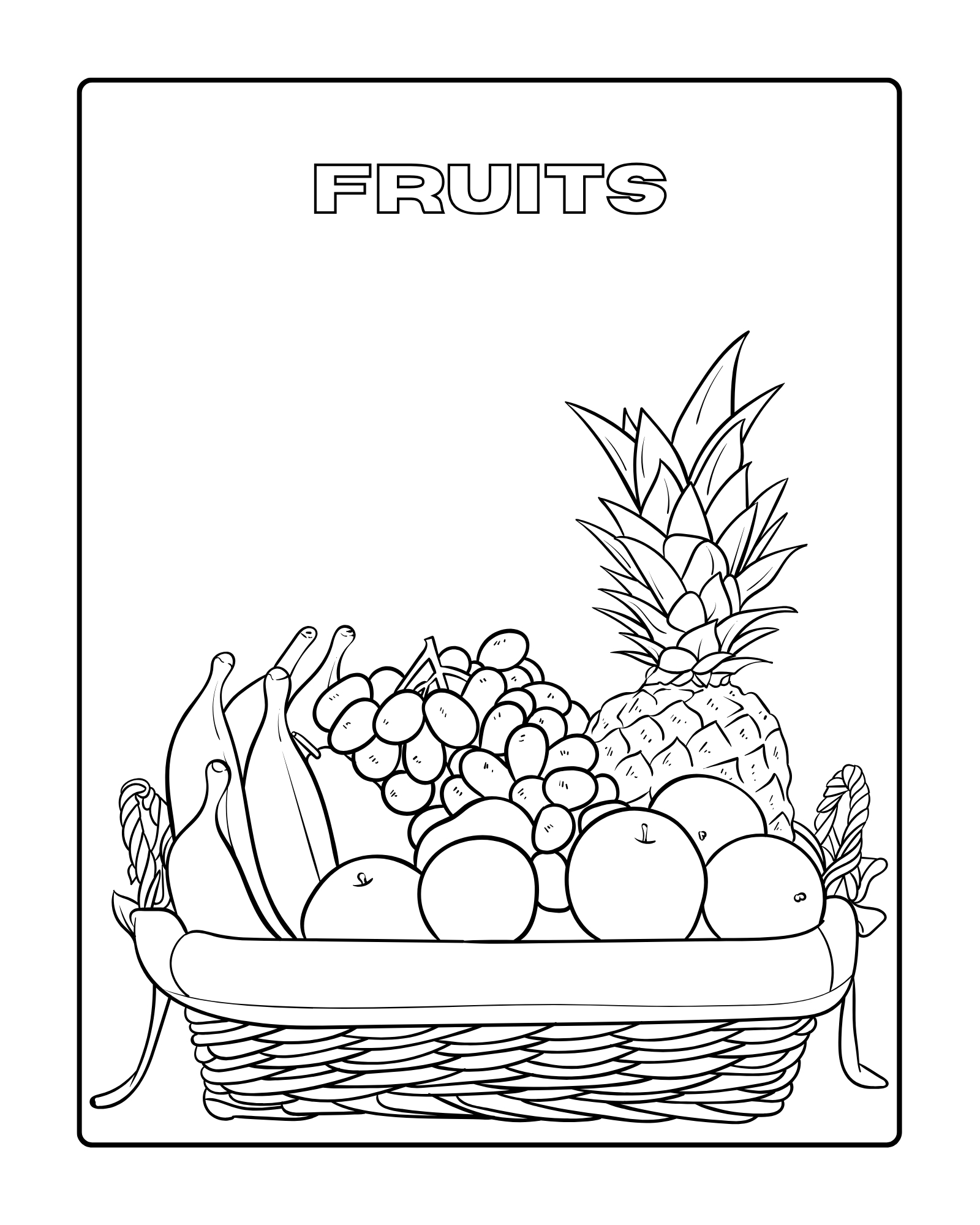 Fruits and Vegetables Coloring Book