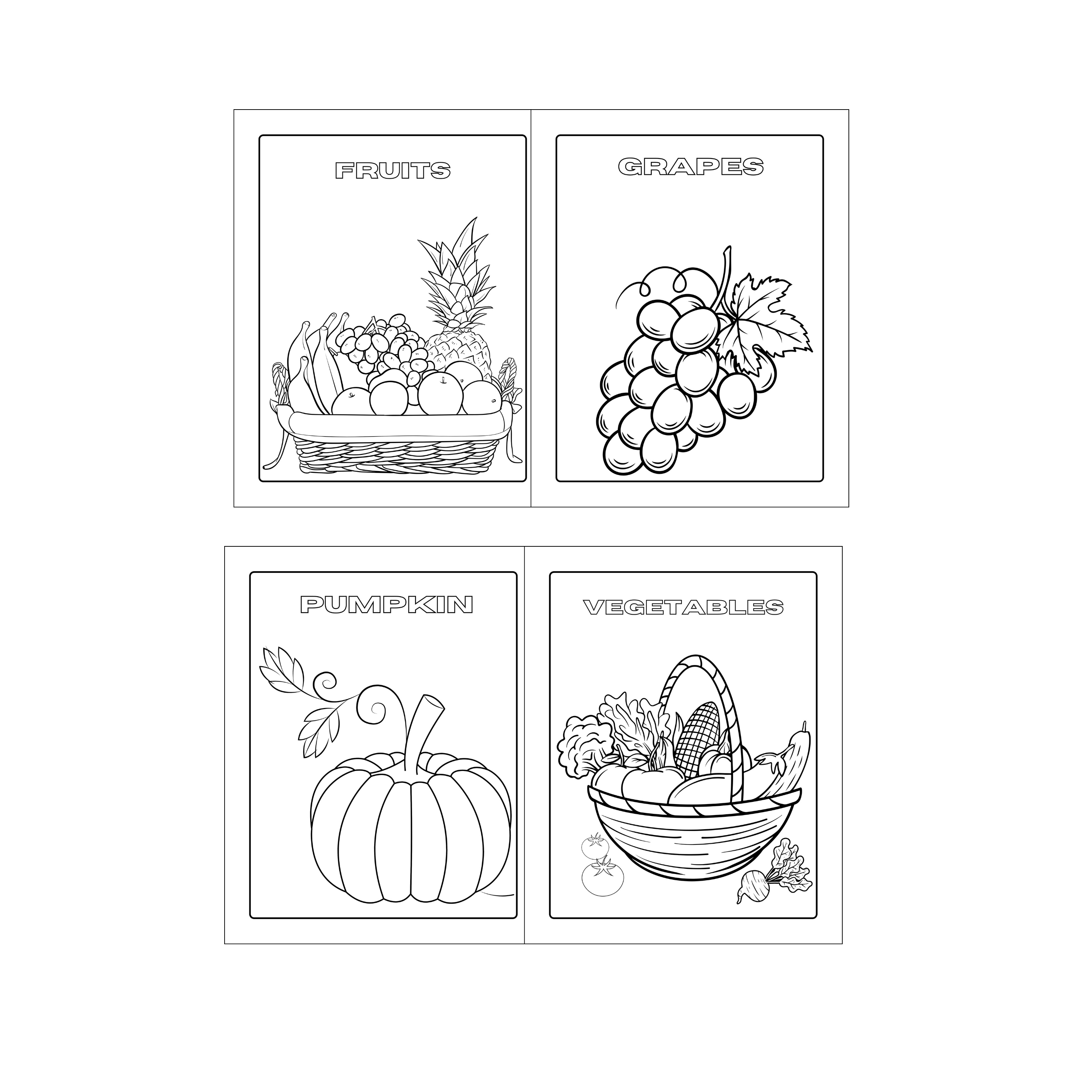 Children's Digital Coloring Book Bundle No. 3 (Set of 5 Coloring eBooks in PDF format):