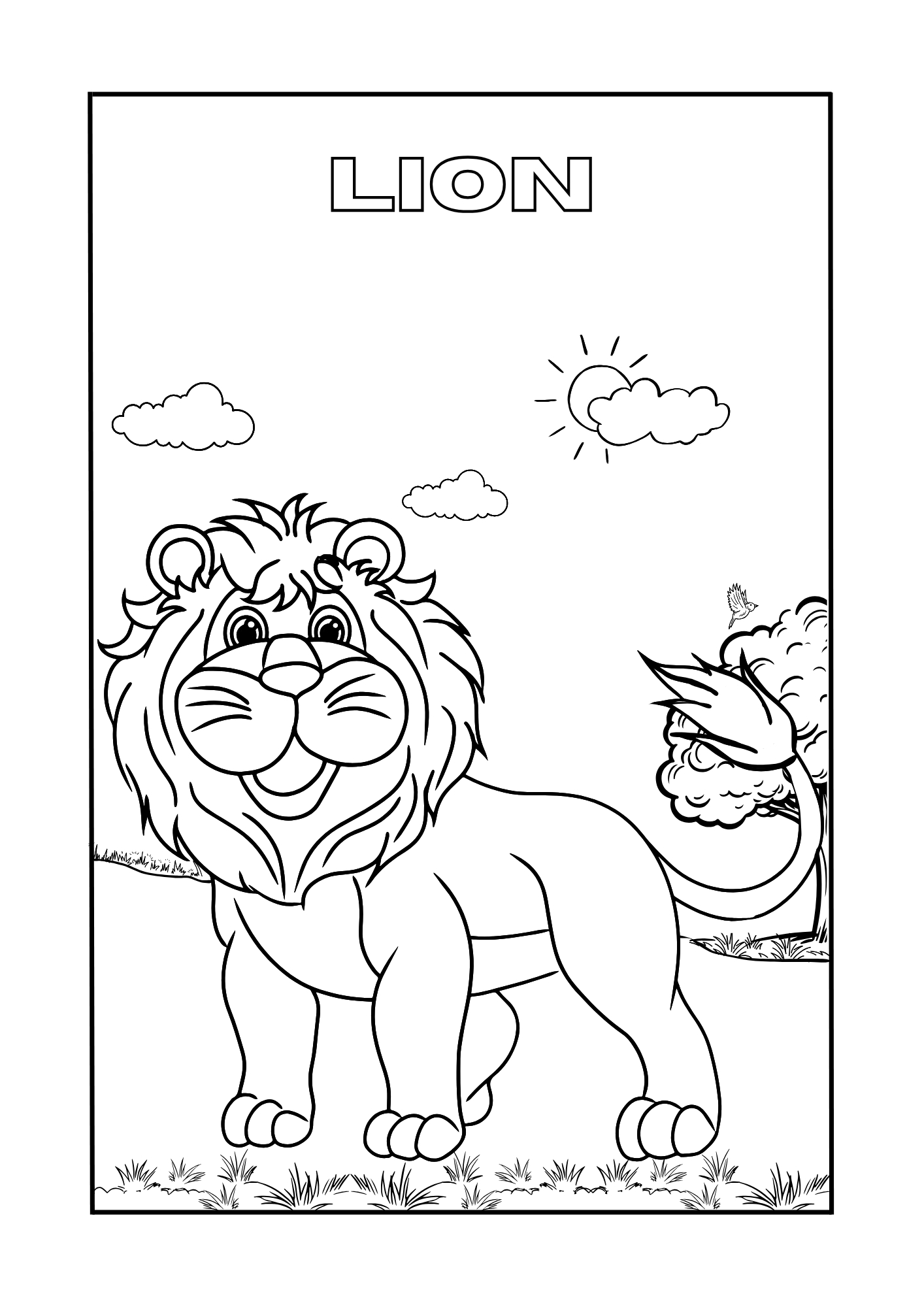 The Jungle Animals Coloring eBook (PDF format)