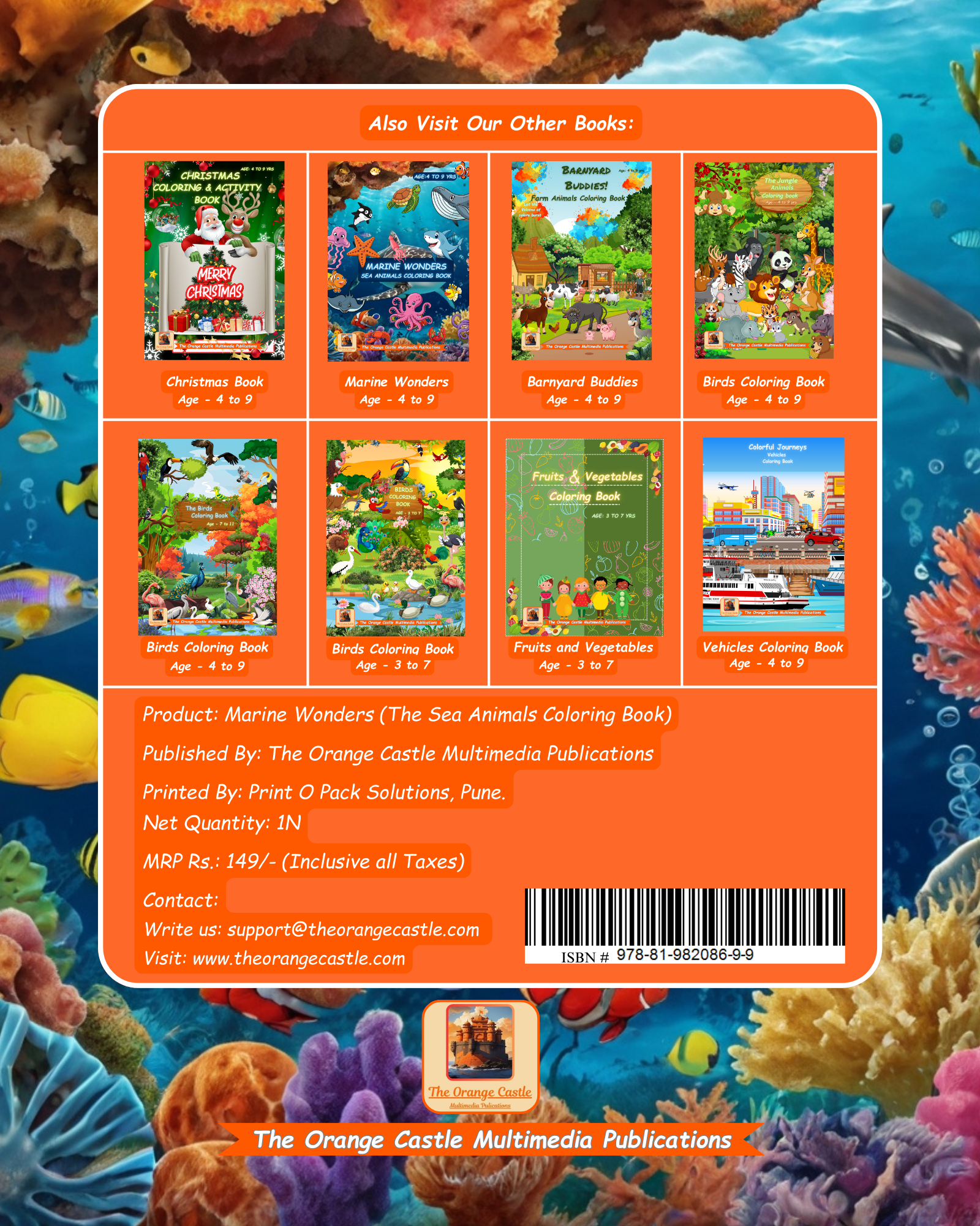 Marine Wonders! Sea Animals Coloring Book 