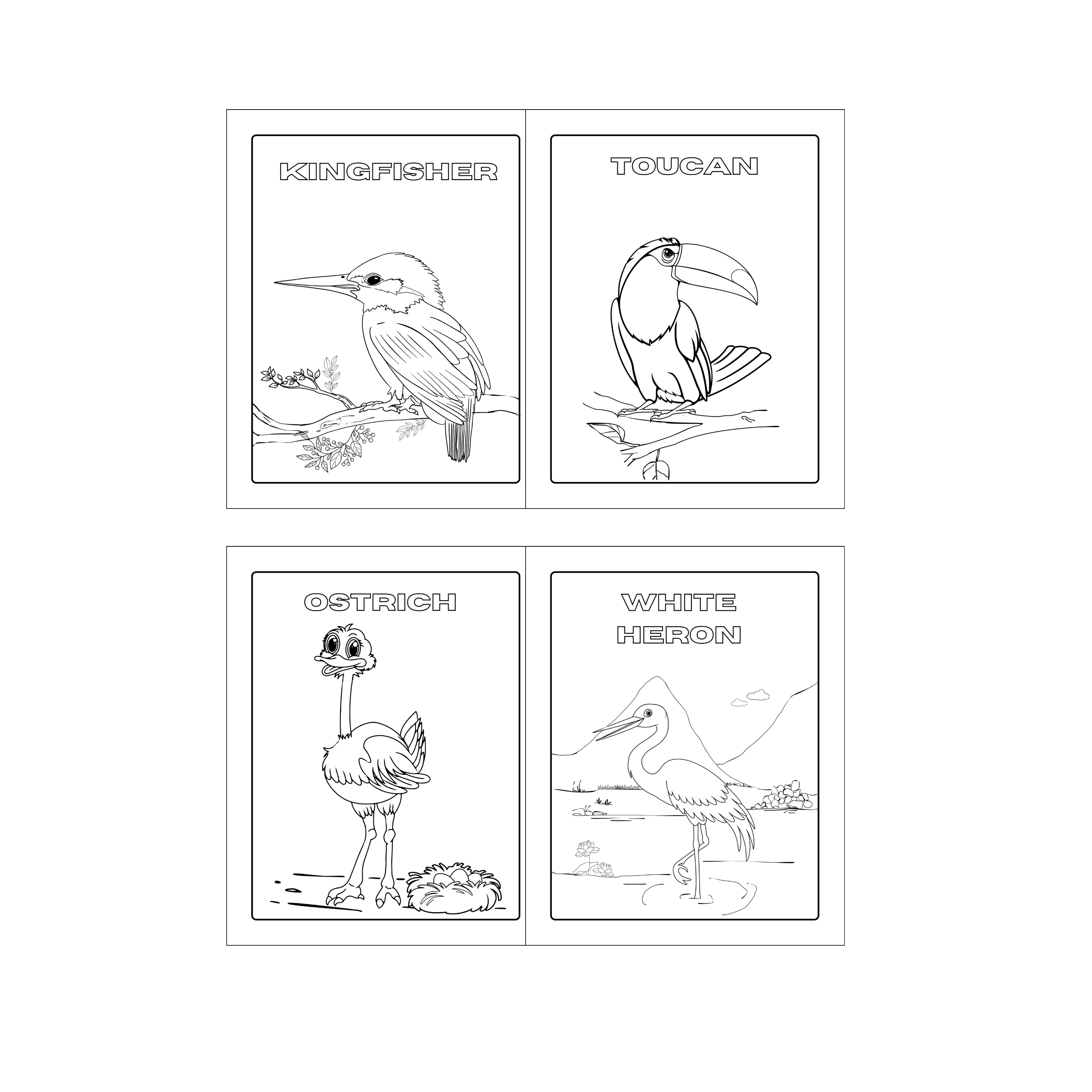 Children's Digital Coloring Book Bundle No. 1 (Set of 5 Coloring eBooks in PDF format)