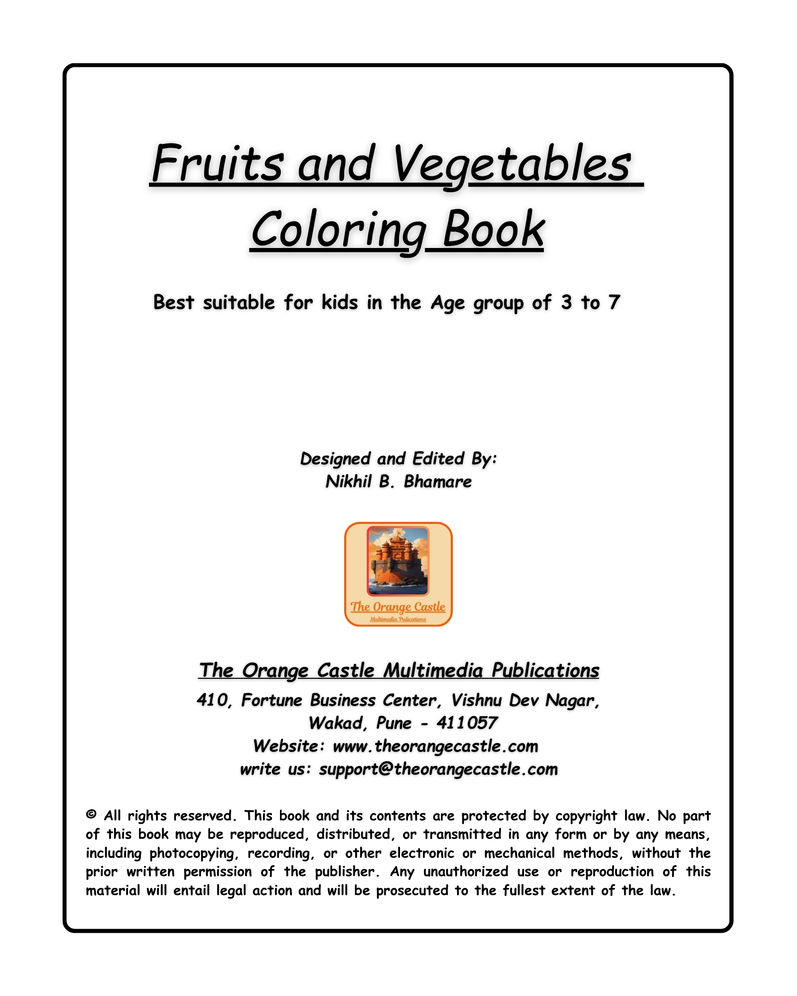 Fruits and Vegetables Coloring eBook (PDF format)