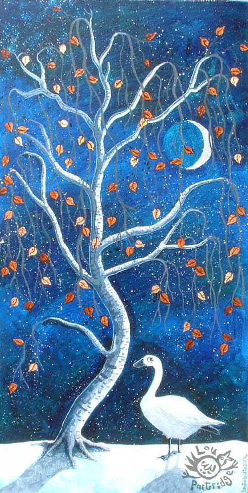 The Silver Birch and the Goose Greetings Card