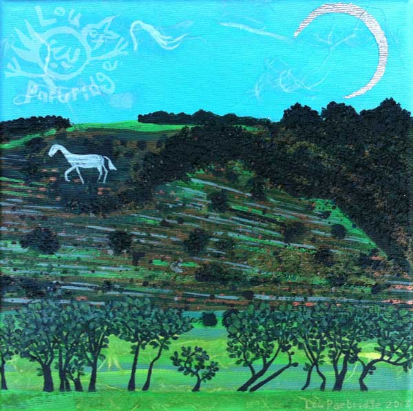 White Horse of Litlington Turquoise Sky