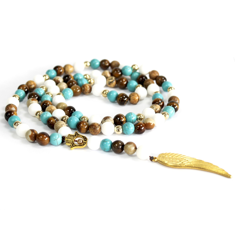Collier Mala en pierres naturelles
