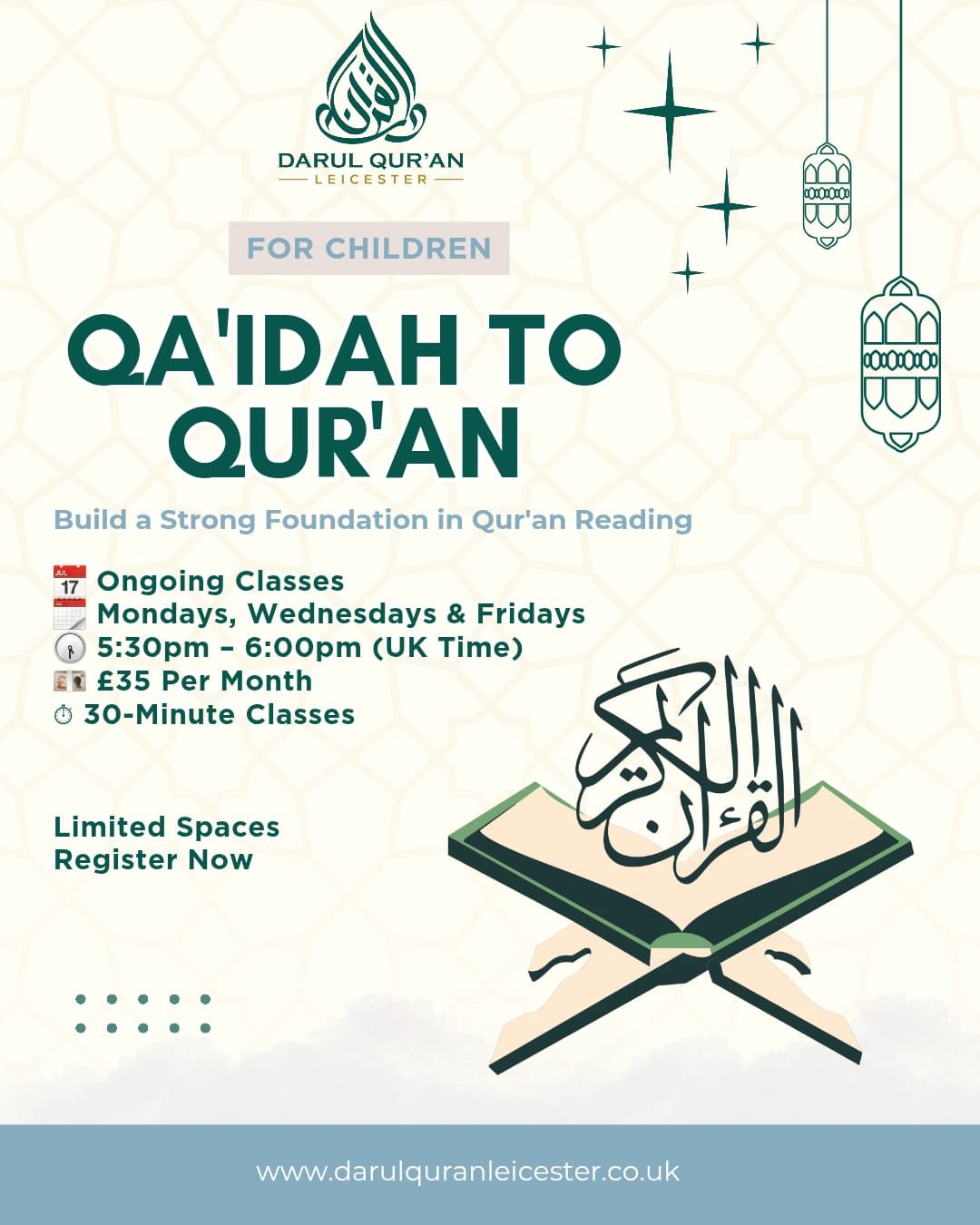 Qa'idah to Qur'an Classes for Children