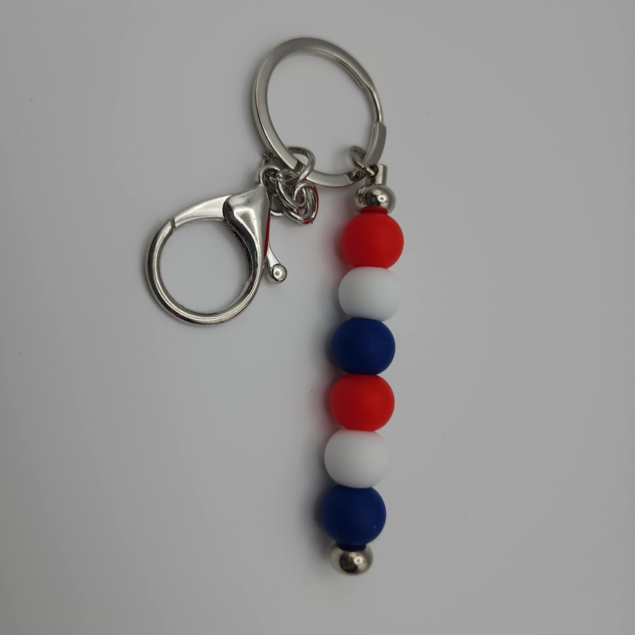 Tri-color Beaded Keychain
