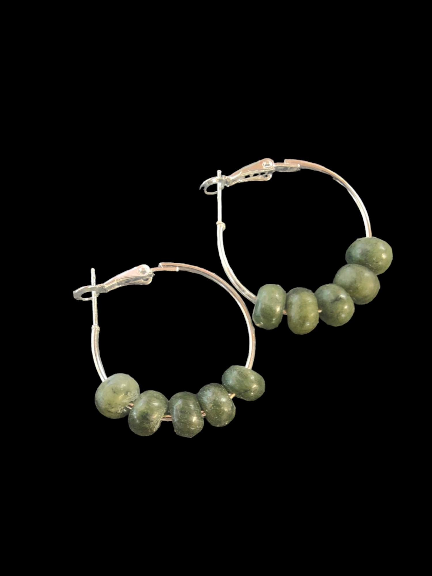 Pounamu  5 Bead Hoops