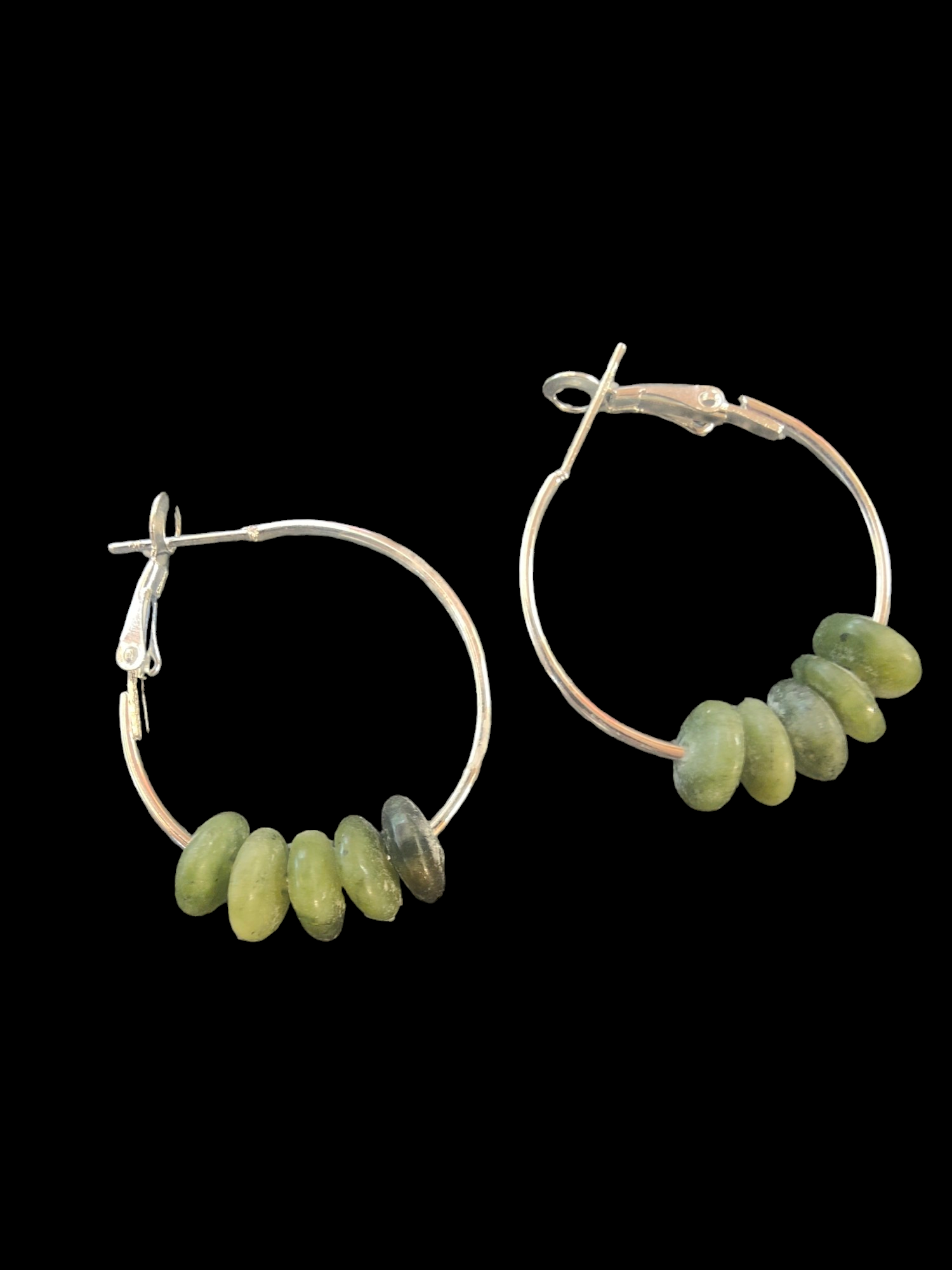 Pounamu 5 Disc Bead Hoops