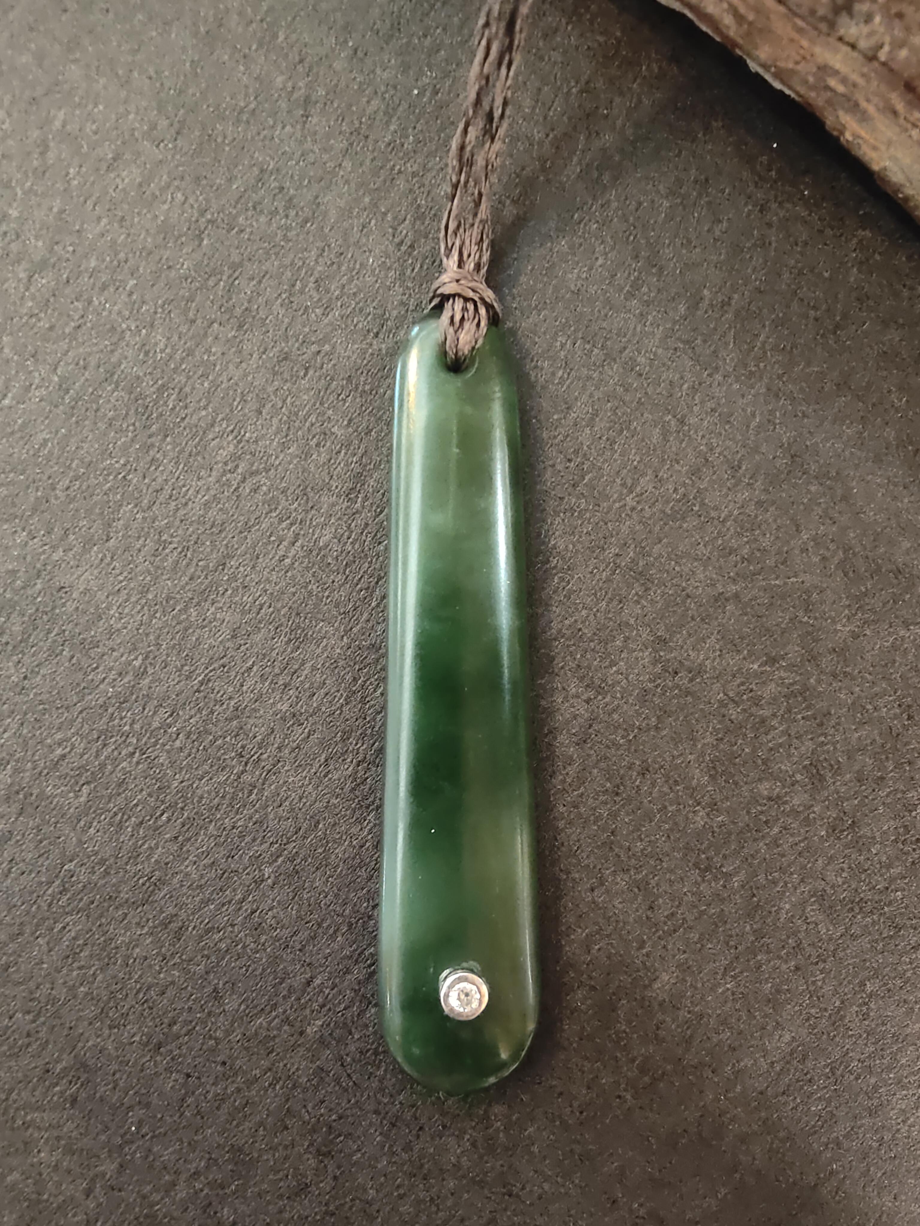 Pounamu and White Topaz necklace