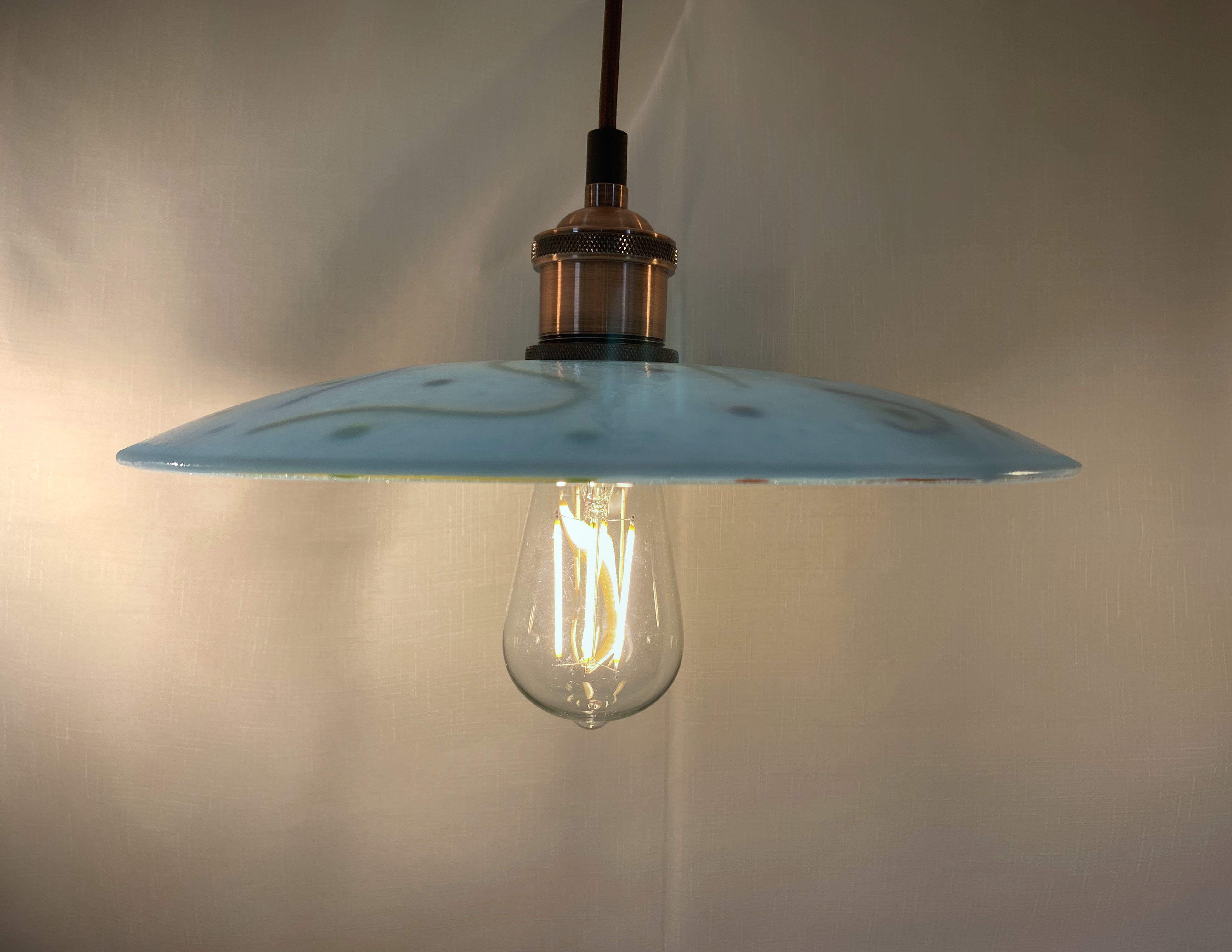 SALE Retro Glass Lampshade with Pendant Light Fitting