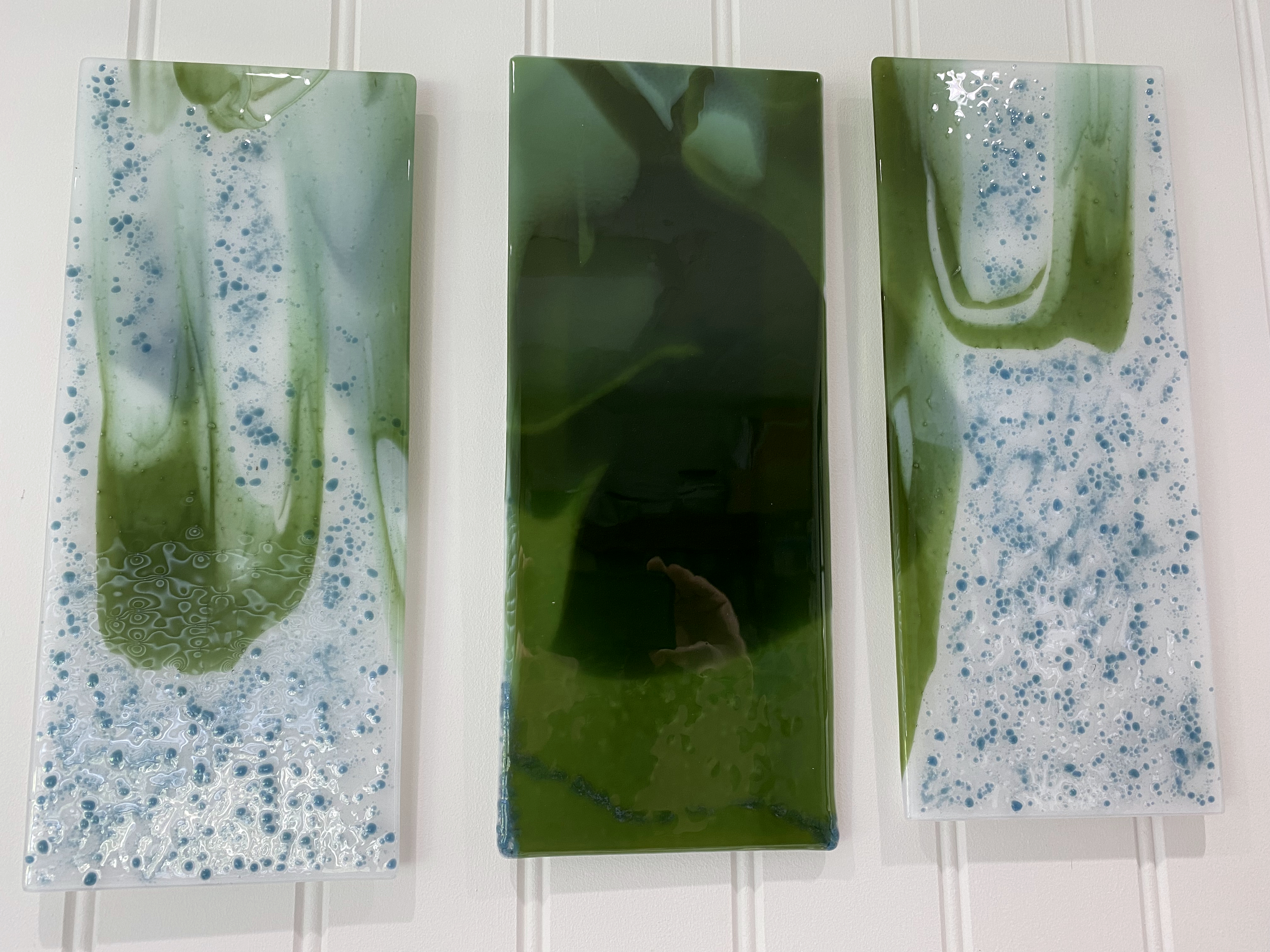 SALE Flow Abstract Triptych Art Panels