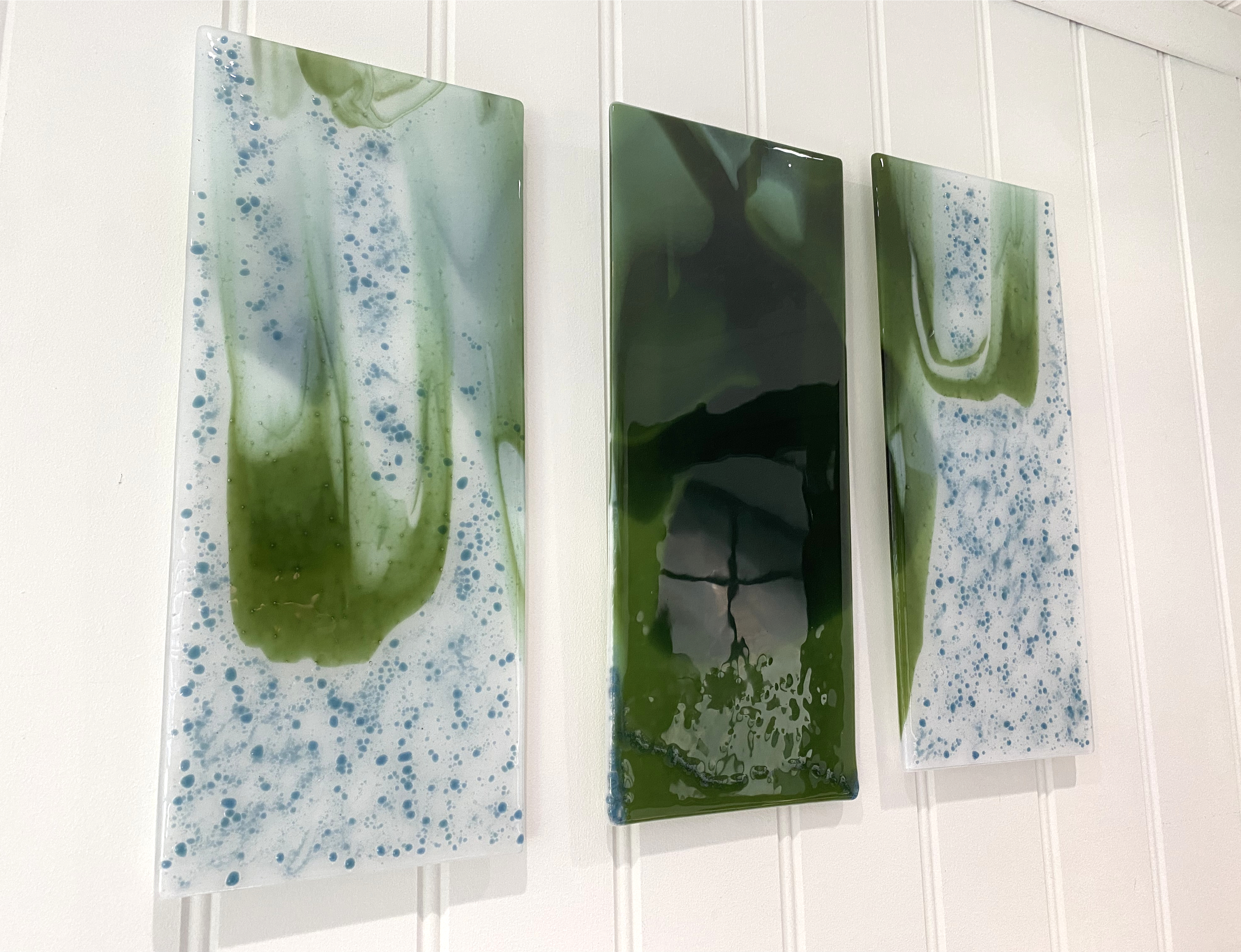 SALE Flow Abstract Triptych Art Panels