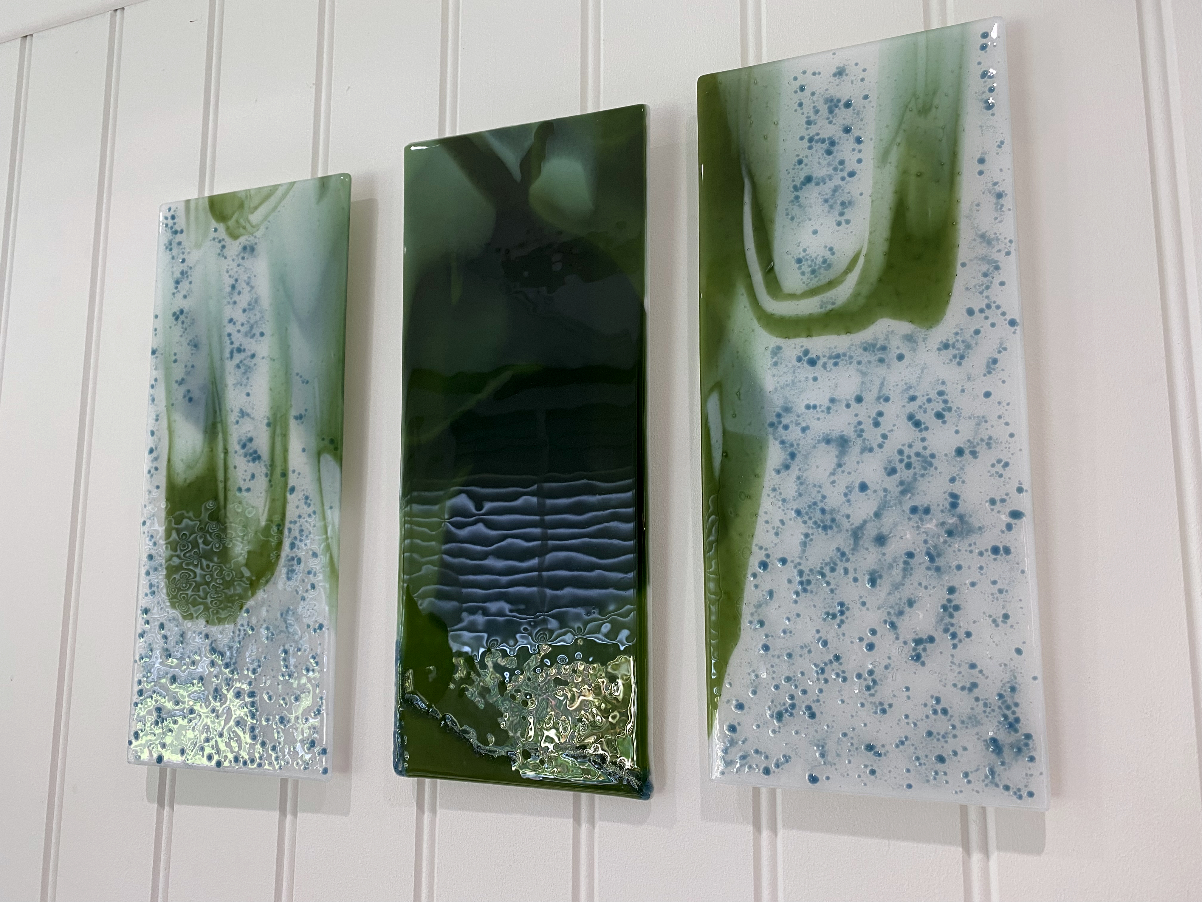 SALE Flow Abstract Triptych Art Panels