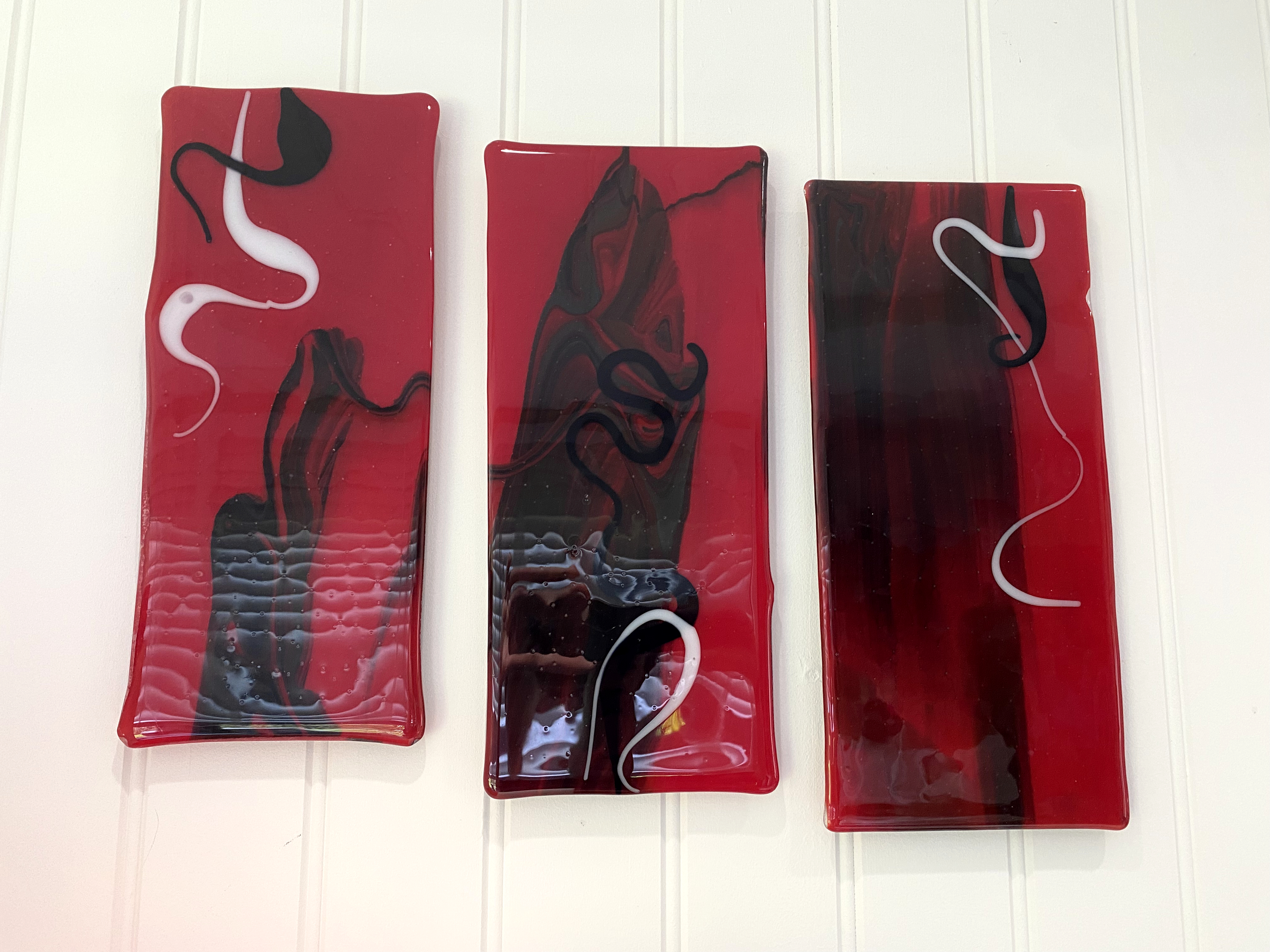 SALE Magma Abstract Triptych Art Panels