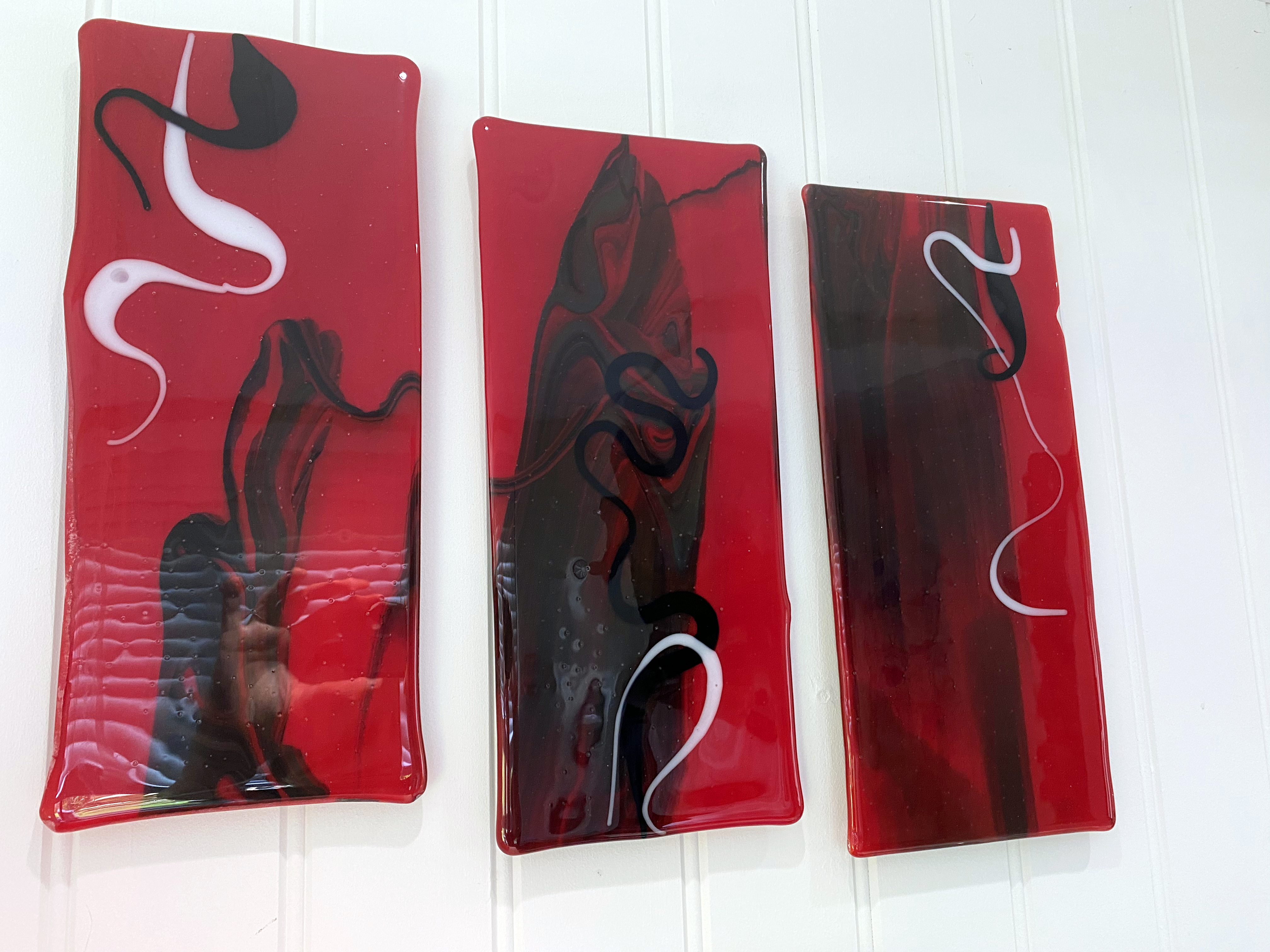 SALE Magma Abstract Triptych Art Panels