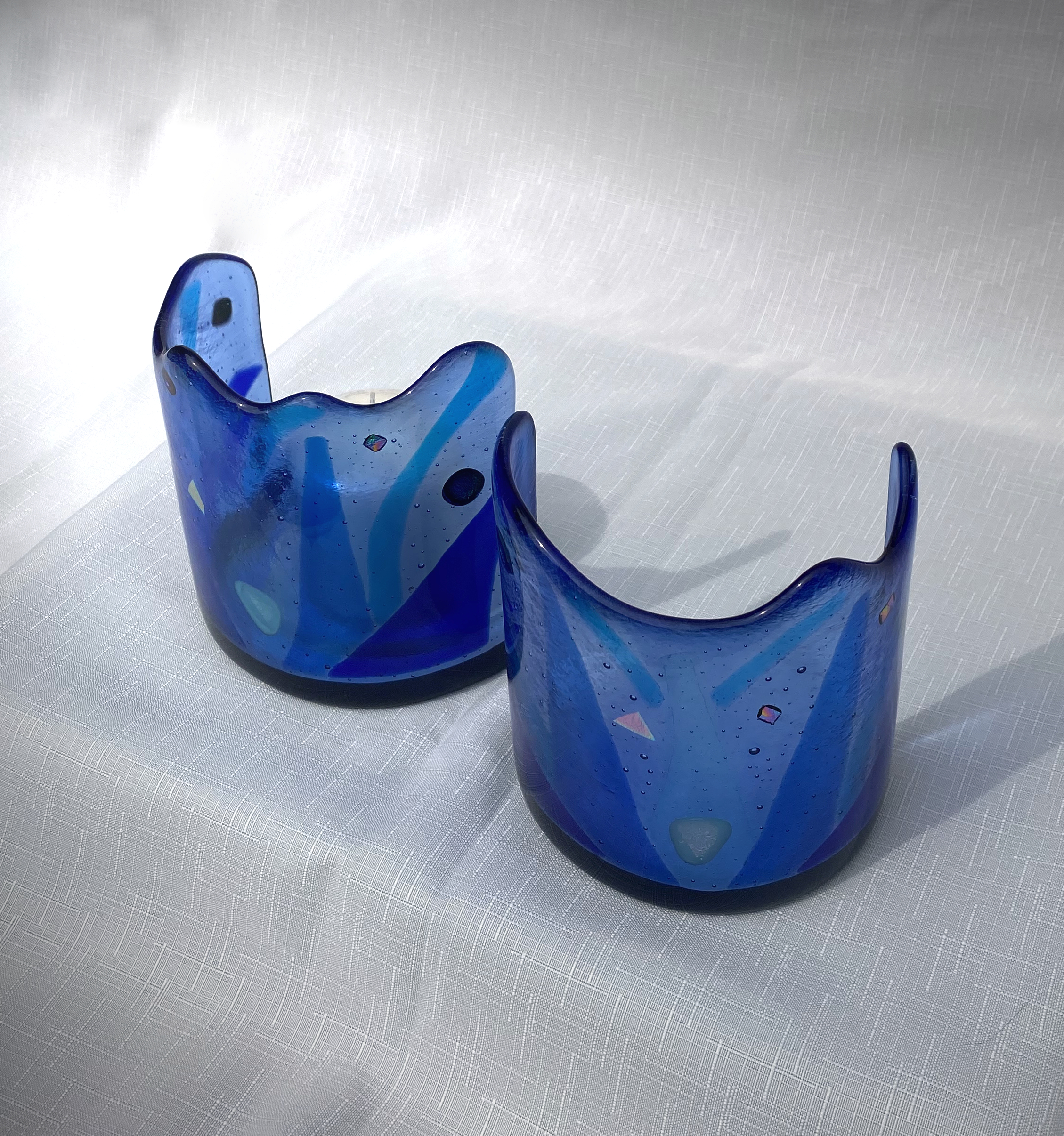 SALE Blue Candle Centrepiece