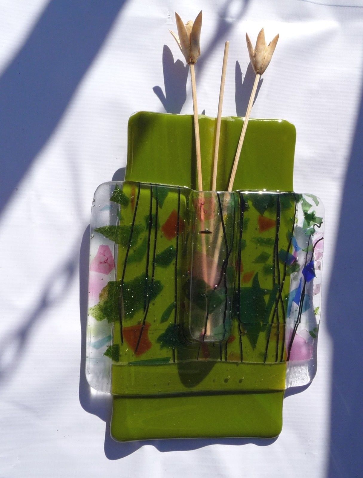 SALE Green Wall Vase