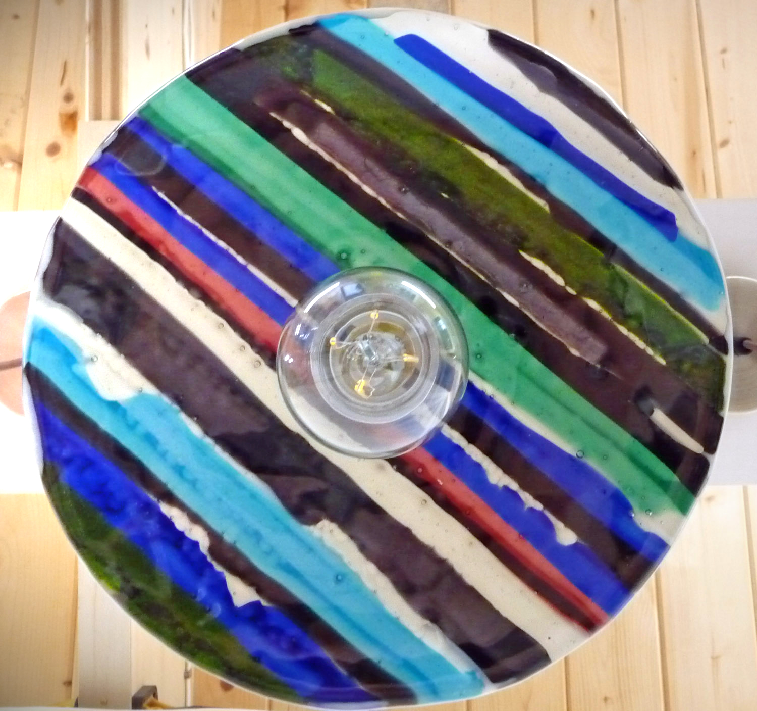 SALE Stripes Glass Lampshade with Pendant Fitting