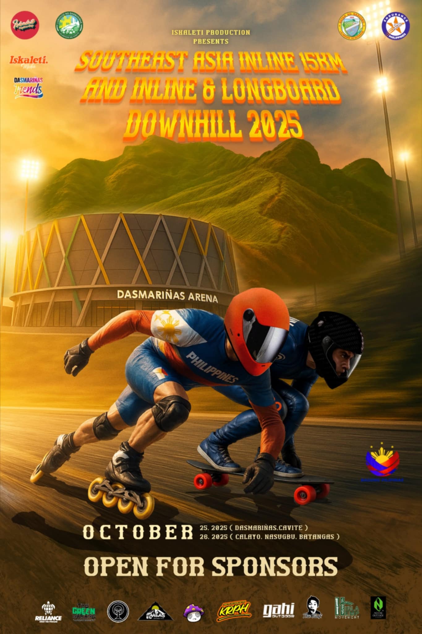 Register now for South East Asian Inline 15KM Race & Inline and Long Board Downhill Ticket